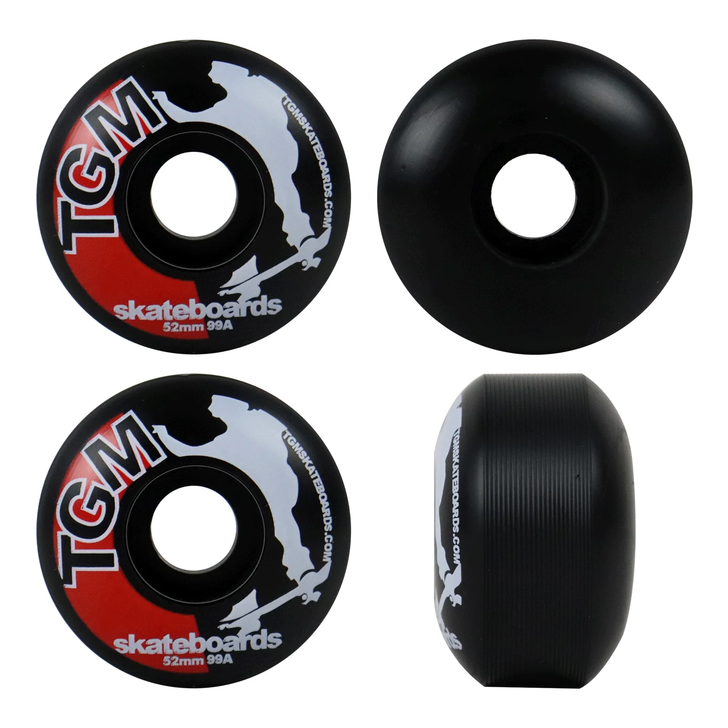 TGM Skateboard Wheels 52mm 99A Black