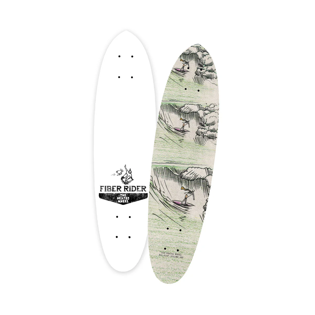 The Heated Wheel Skateboard Deck Fiber Rider Bio Surf Retro Cruiser