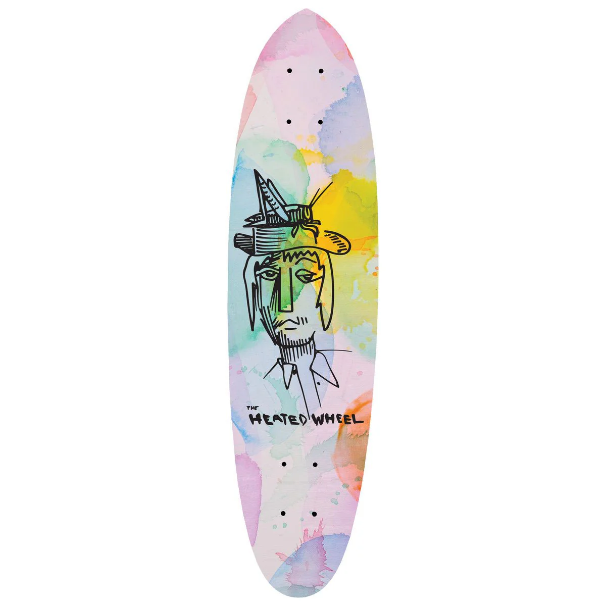 The Heated Wheel Skateboard Deck Fiber Rider Grasshopper Guy Retro Cruiser