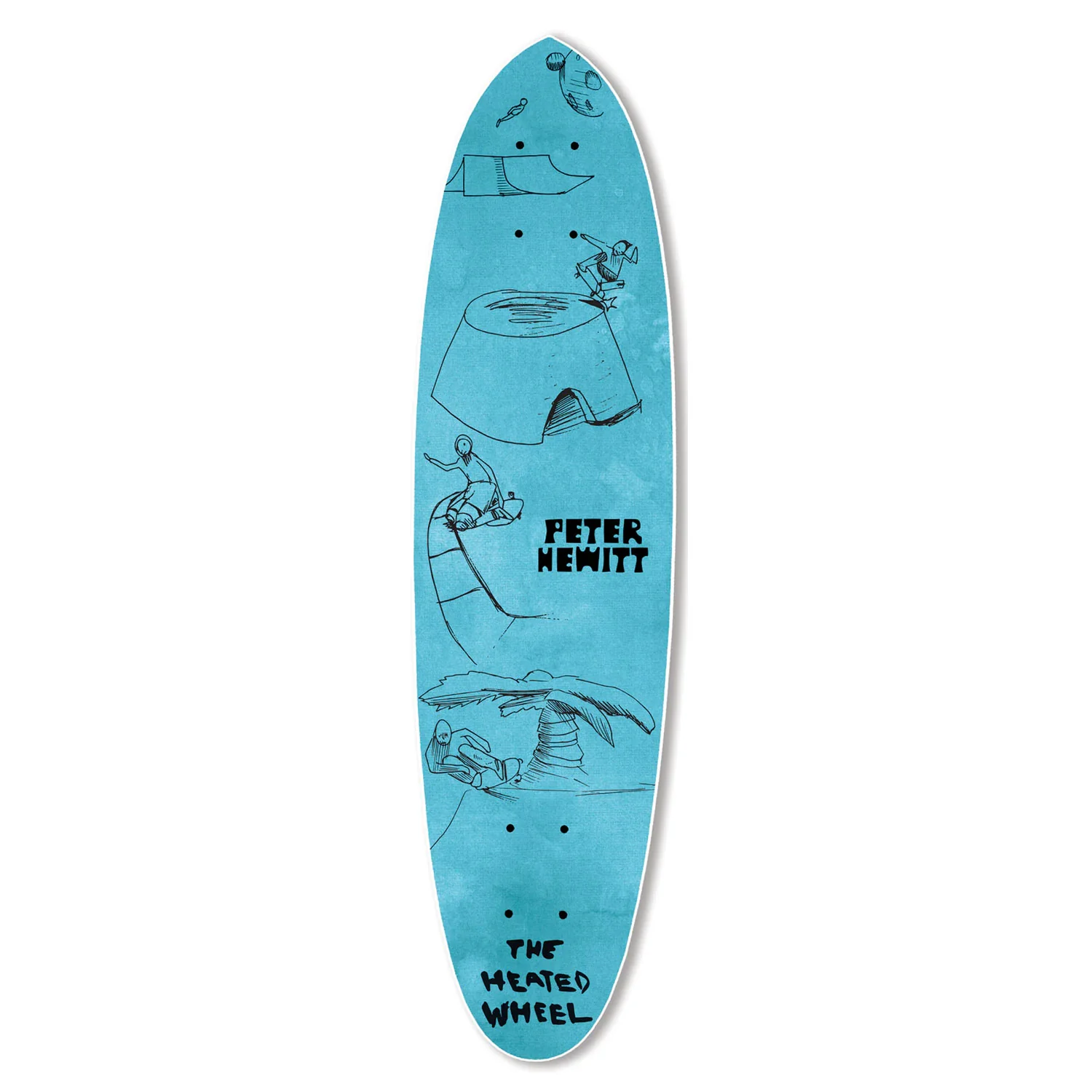 The Heated Wheel Skateboard Deck Peter Hewitt Fiber Rider with Trucks Included - Image 2