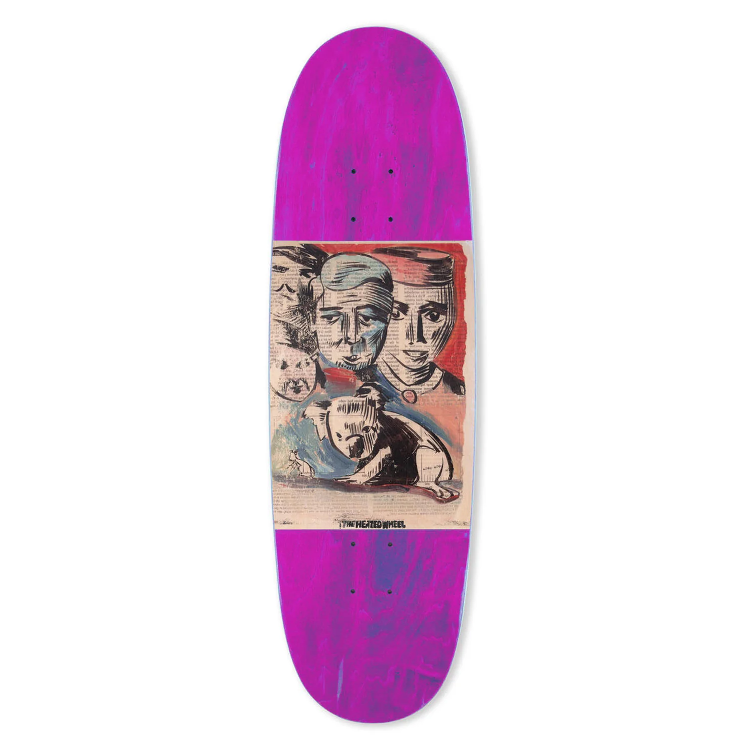 The Heated Wheel Skateboard Deck Queensland 90s Egg Pink 9.25" x 31.75"