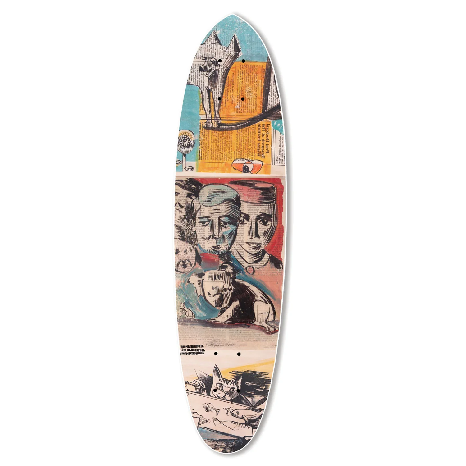 The Heated Wheel Skateboard Deck Queensland Positions Open Fiber Rider with Trucks Included - Image 2
