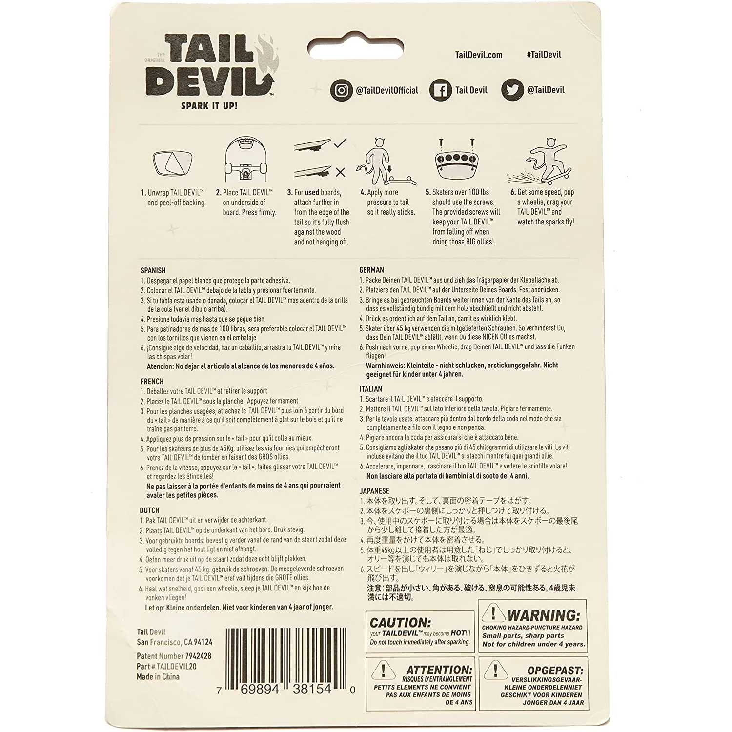The Original Tail Devil - Make Your Skateboard Spark - Taildevil Skid Plate - Image 2
