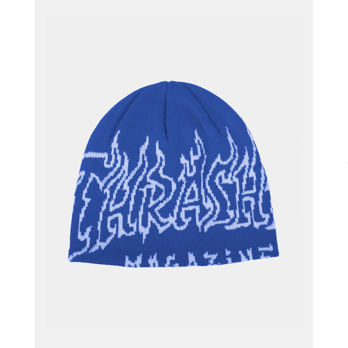 Thrasher Magazine Beanie Fire Outlined Skully Blue