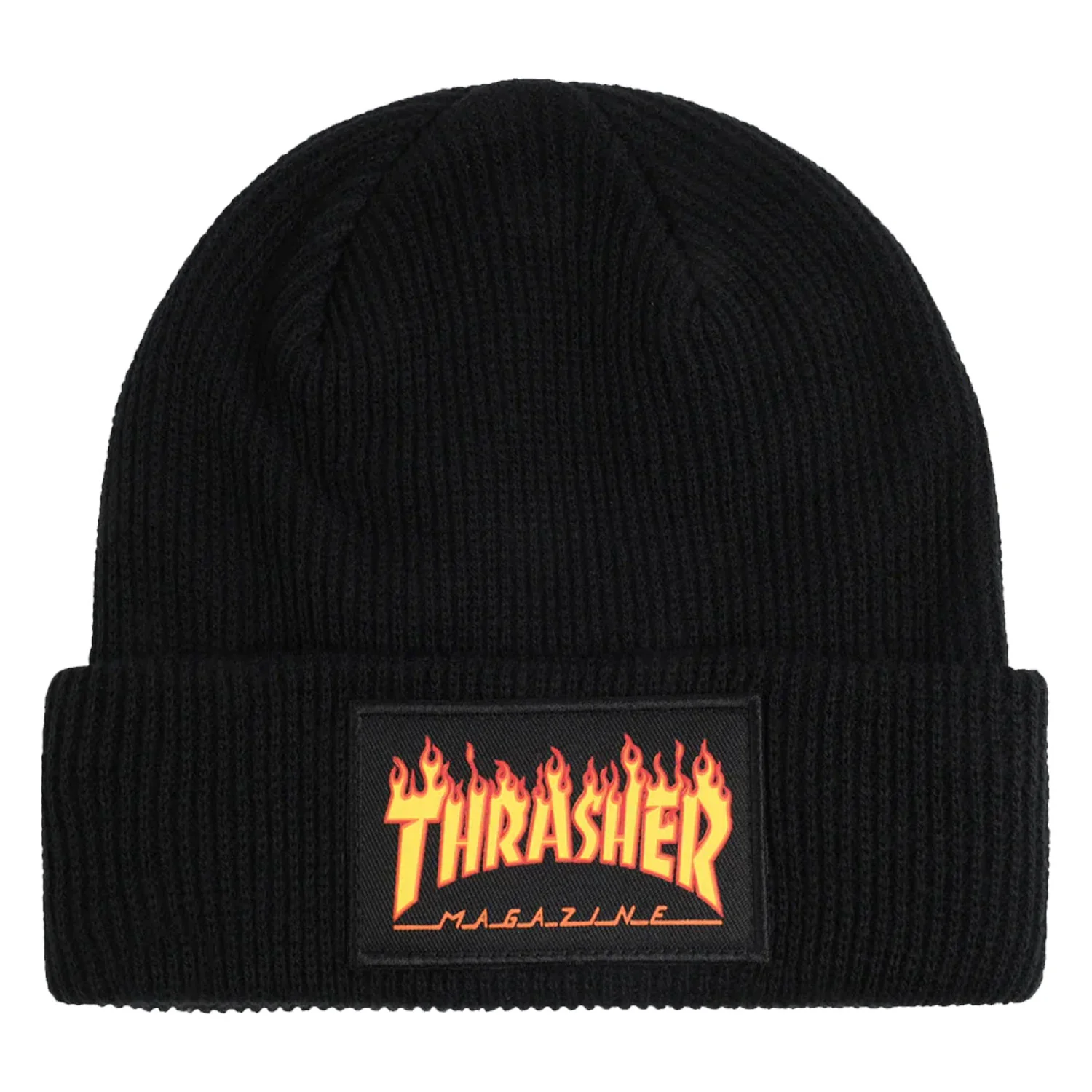 Thrasher Magazine Beanie Flame Patch Black