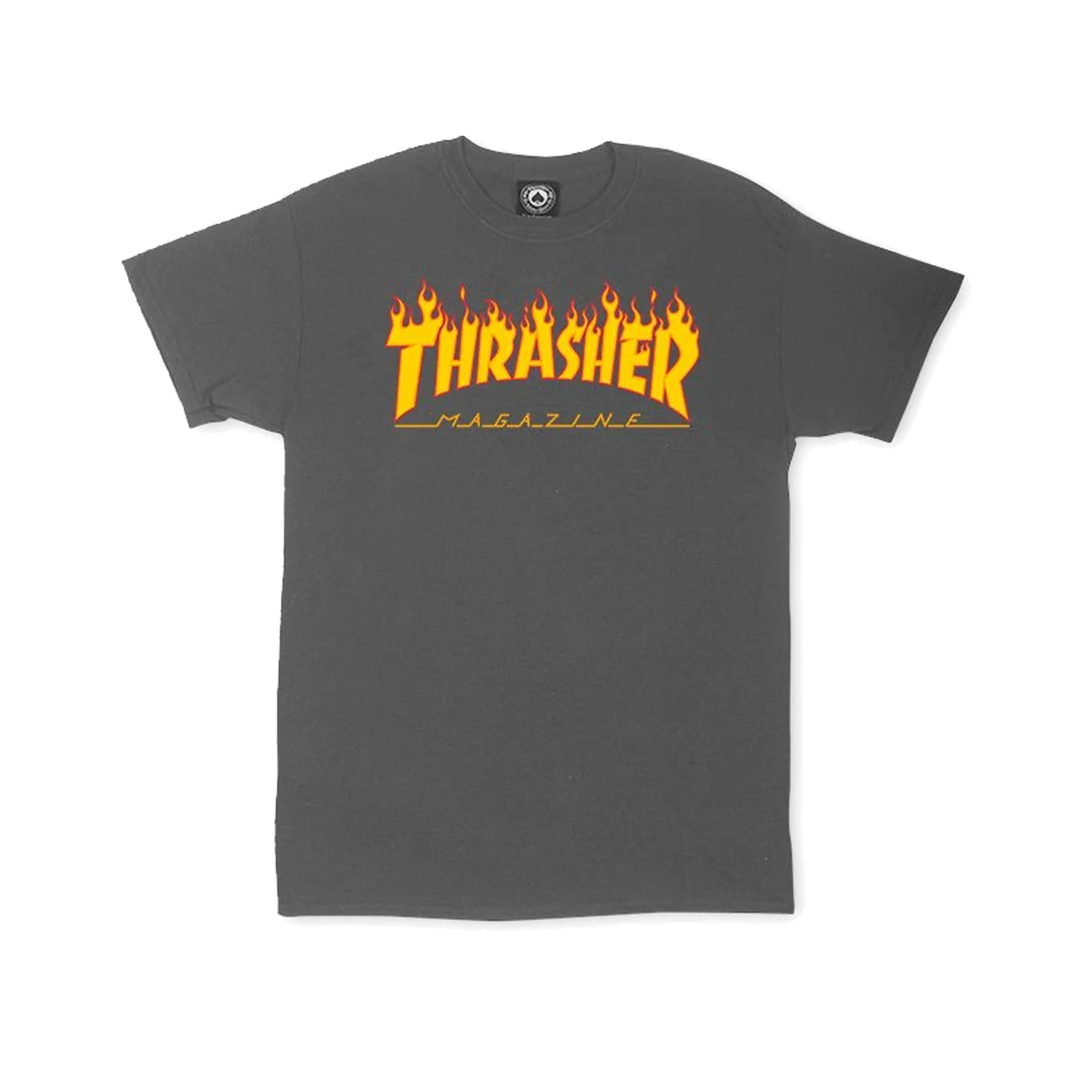 Thrasher Magazine Skateboard Shirt Flame Charcoal Grey