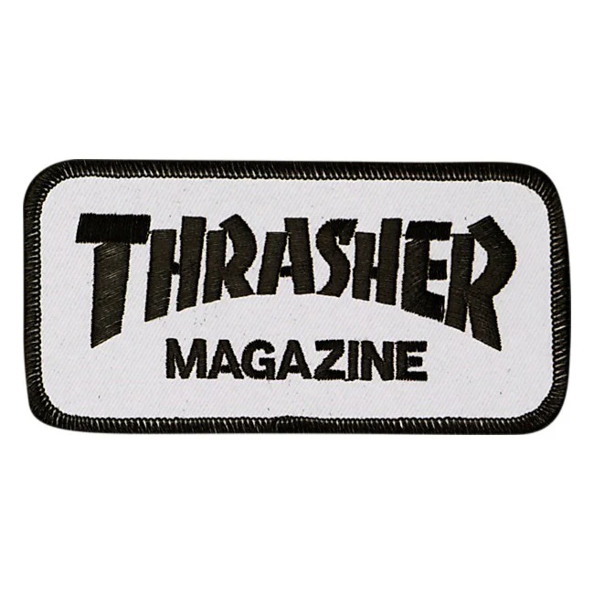 Thrasher Patch Mag Logo White/Black 2" x 4"