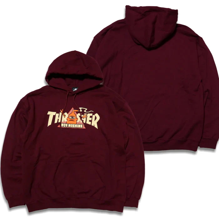 Thrasher Skateboard Hoody Toy Machine Vortex Maroon - Image 4