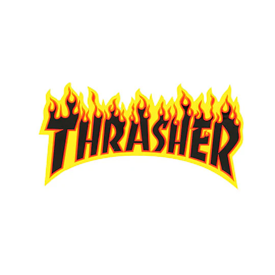 Thrasher Sticker Flame Logo Large Black 5" x 10.25"