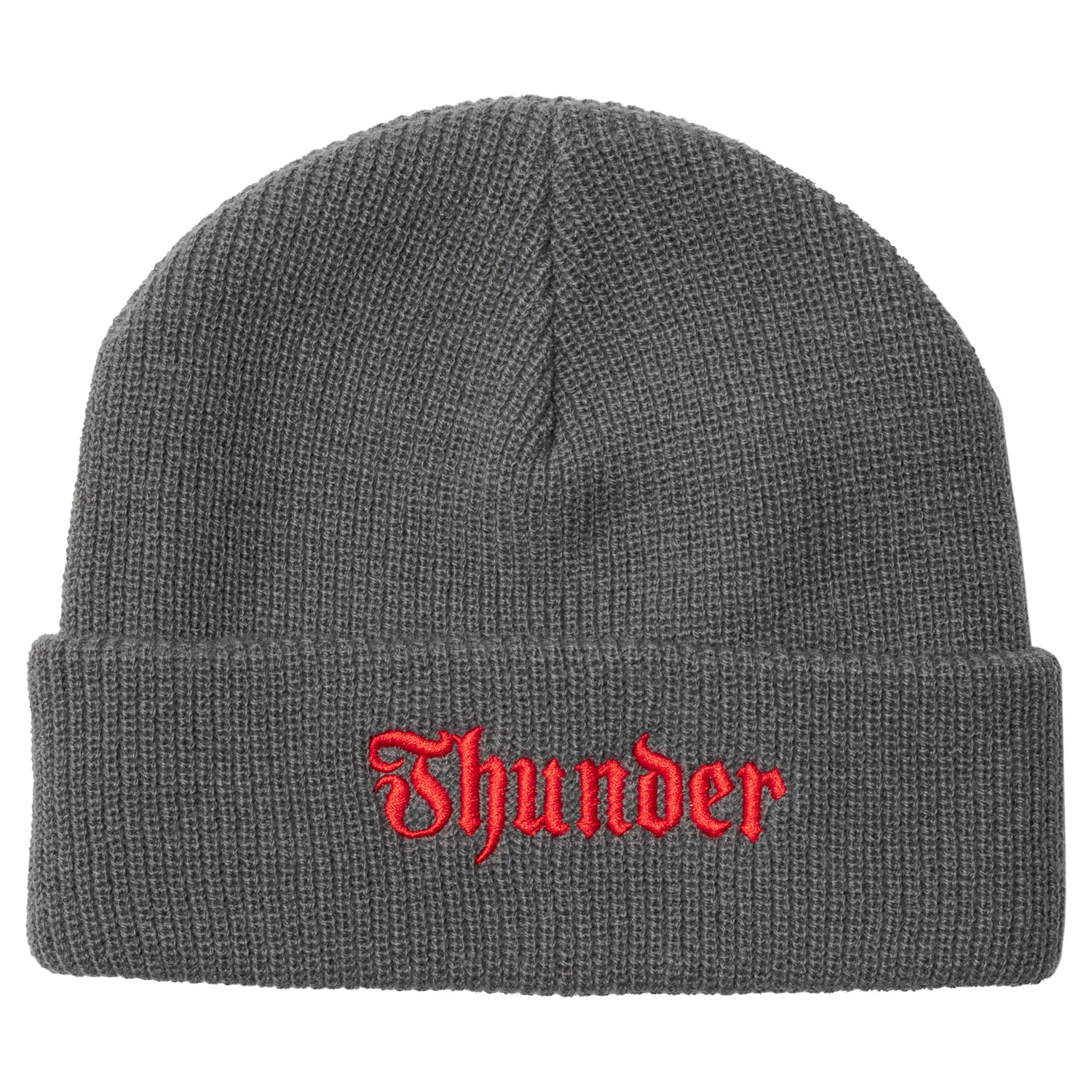 Thunder Skateboard Trucks Beanie Script Cuff Charcoal/Red