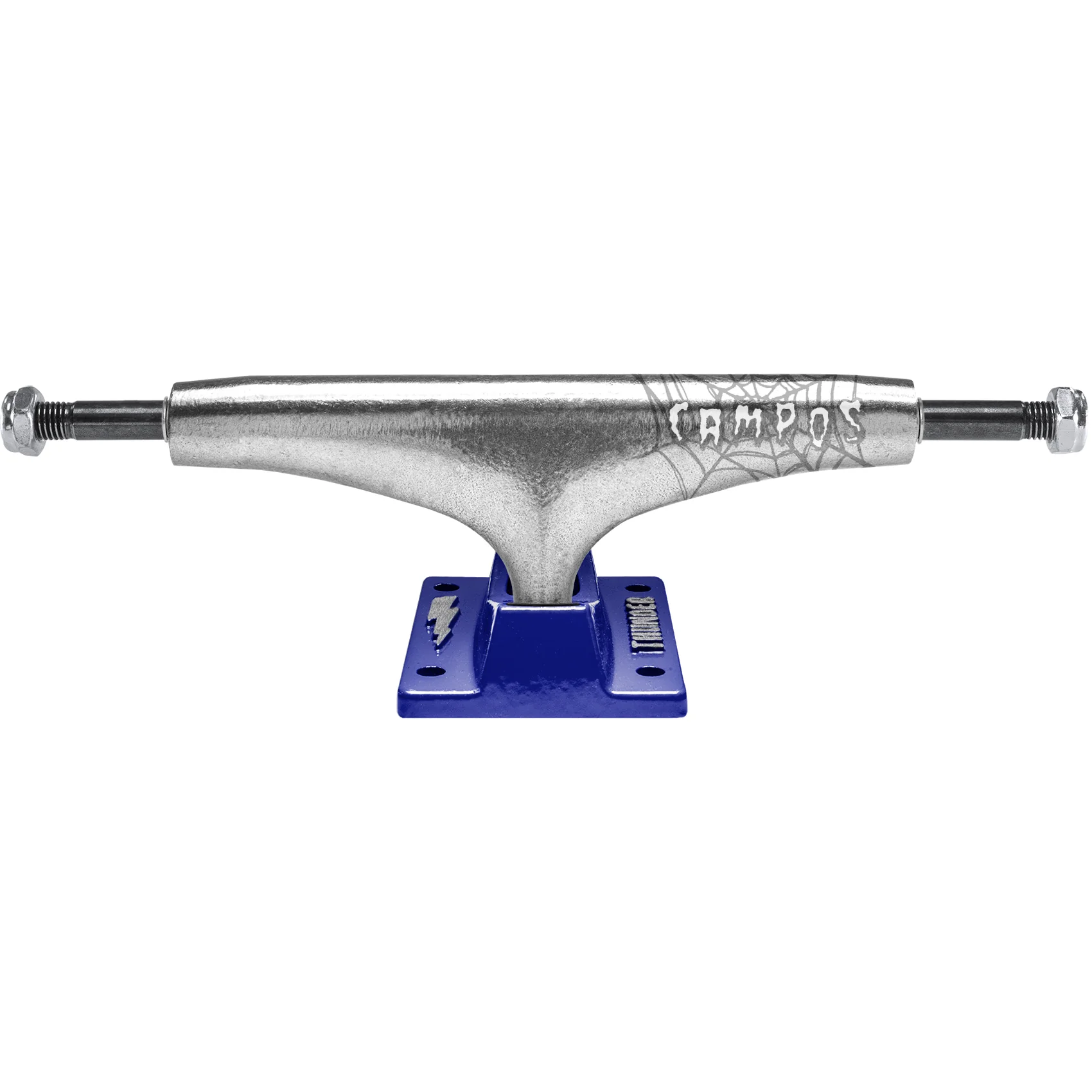 Thunder Skateboard Trucks Joseph Campos Menace Inverted 149 (8.5") Silver/Blue - Image 3