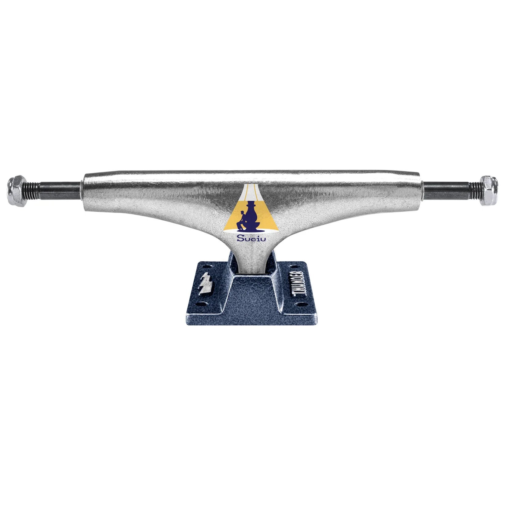 Thunder Skateboard Trucks Suciu Nightwatch Inverted Silver/Blue 148 (8.25") - Image 3