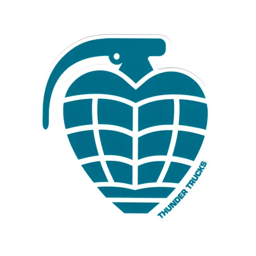 Thunder Sticker Grenade Diecut LG 7" x 7.5" Blue