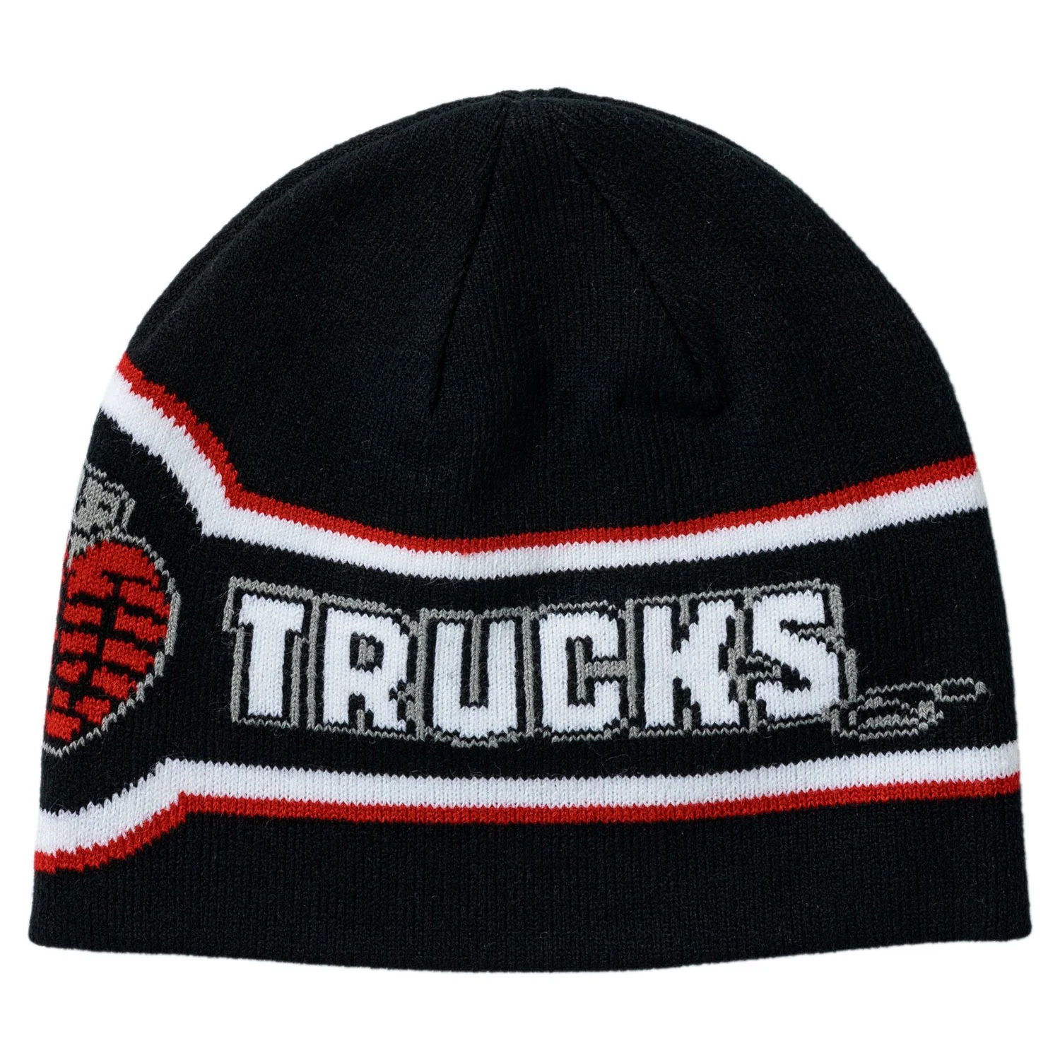 Thunder Trucks Beanie OG Grenade Skully Black/Red/Silver Black - Image 2