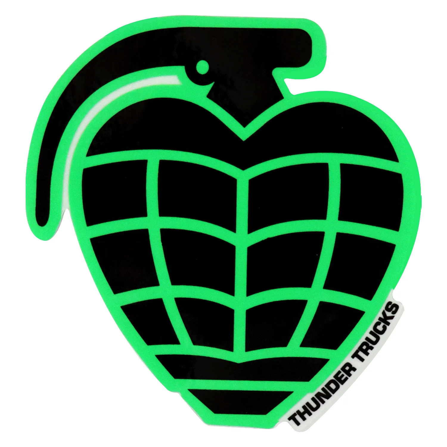Thunder Trucks Skateboard Sticker Die Cut Grenade Black/Green 7" x 7.5"