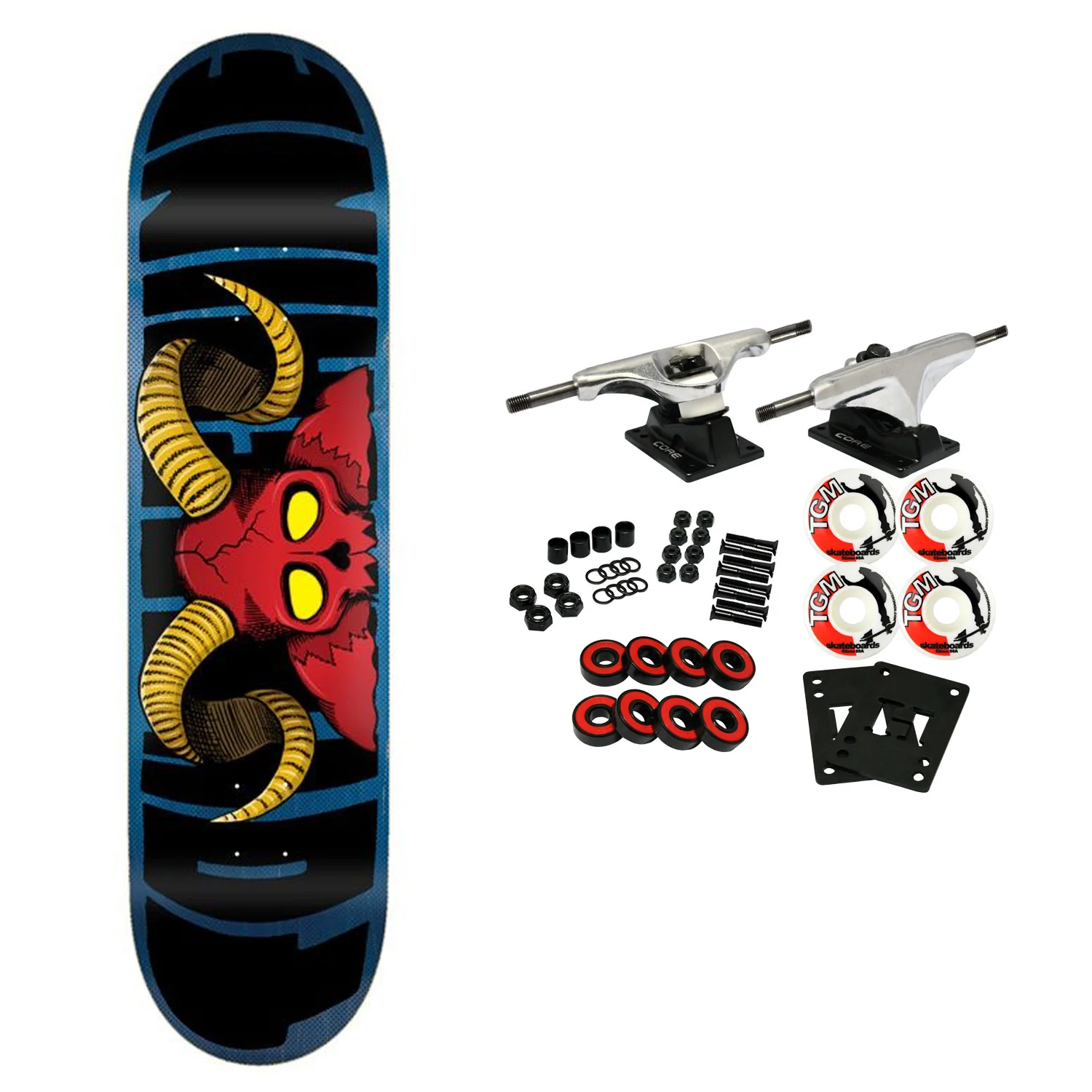 Toy Machine Skateboard Complete Horns Red/Assorted 8.5" x 31.88"