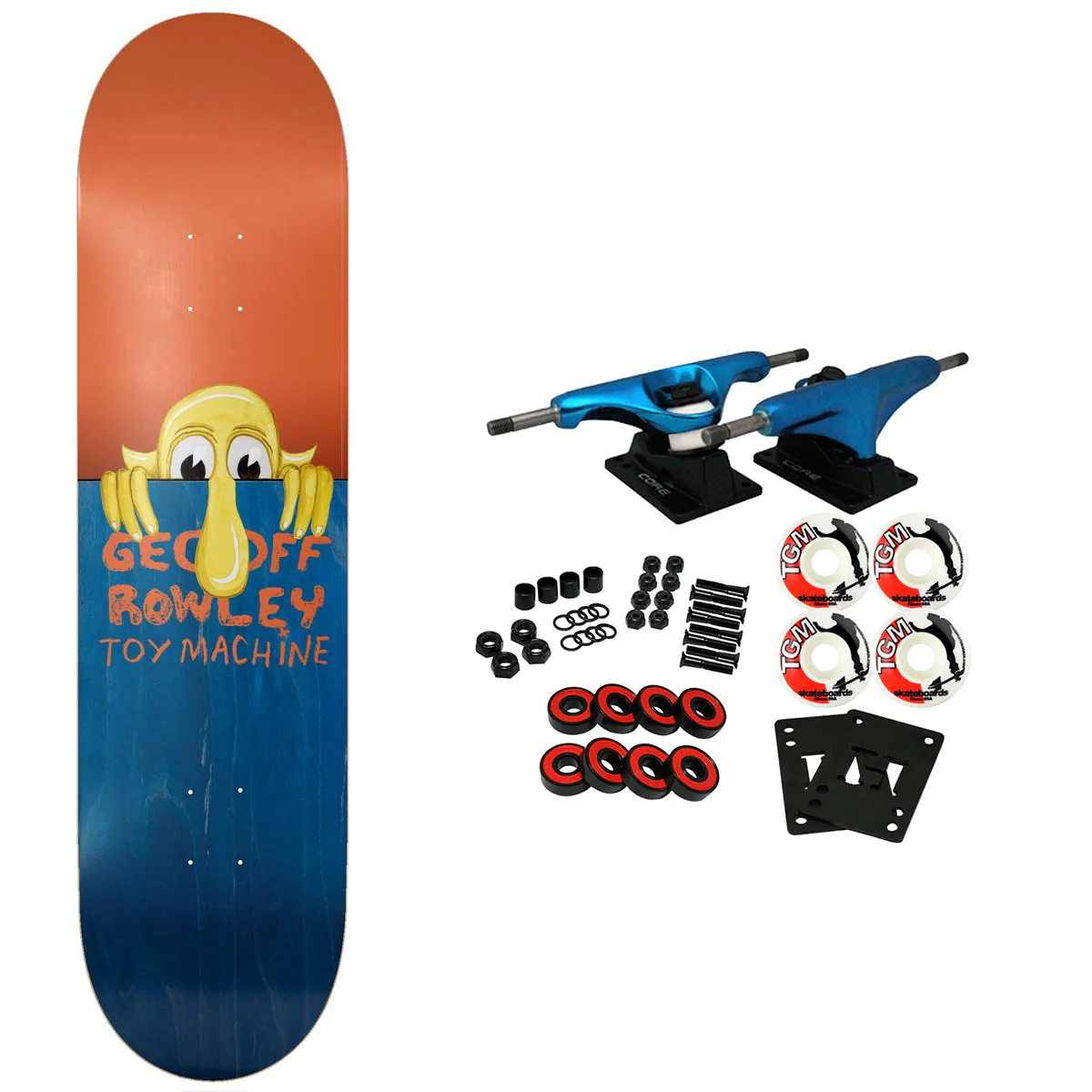 Toy Machine Skateboard Complete Rowley Fence Orange/Blue 8.5" x 32.38"