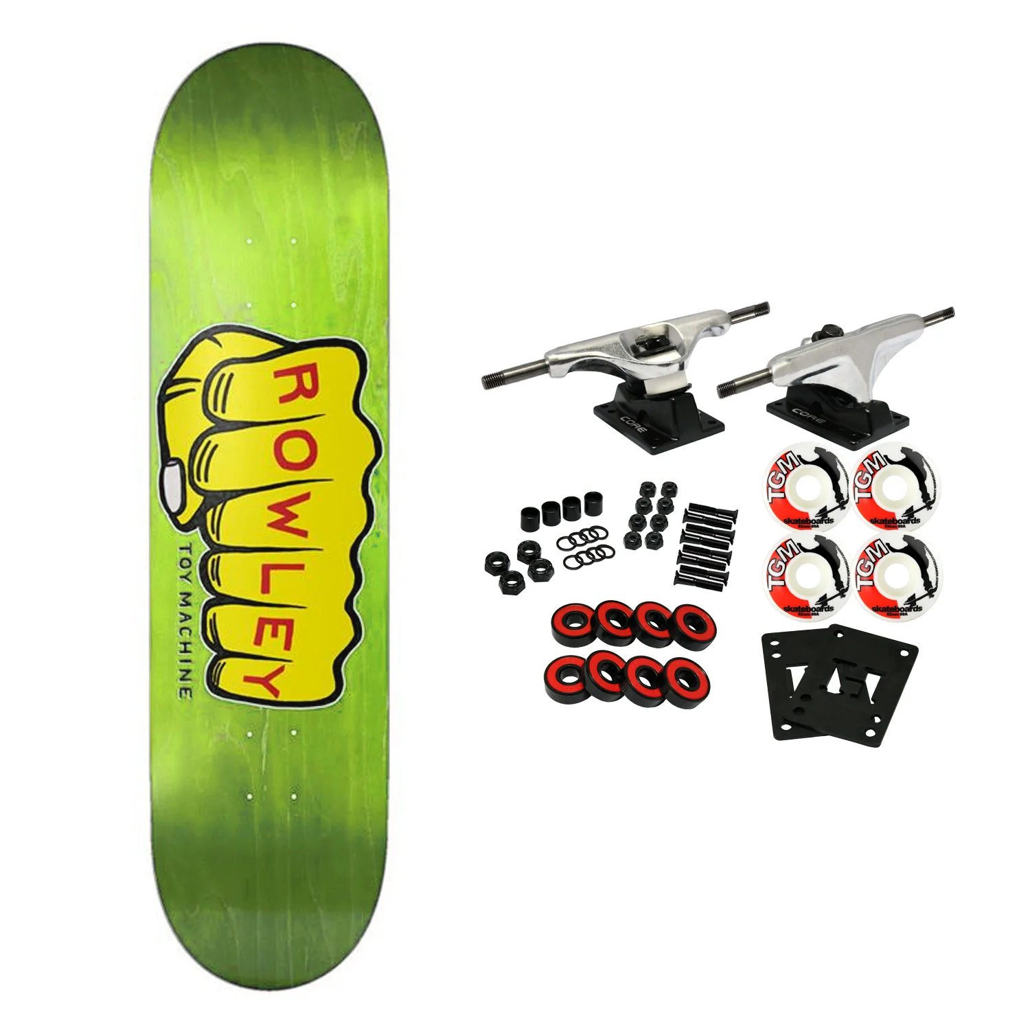 Toy Machine Skateboard Complete Rowley Fist Green  8.5" x 31.75"