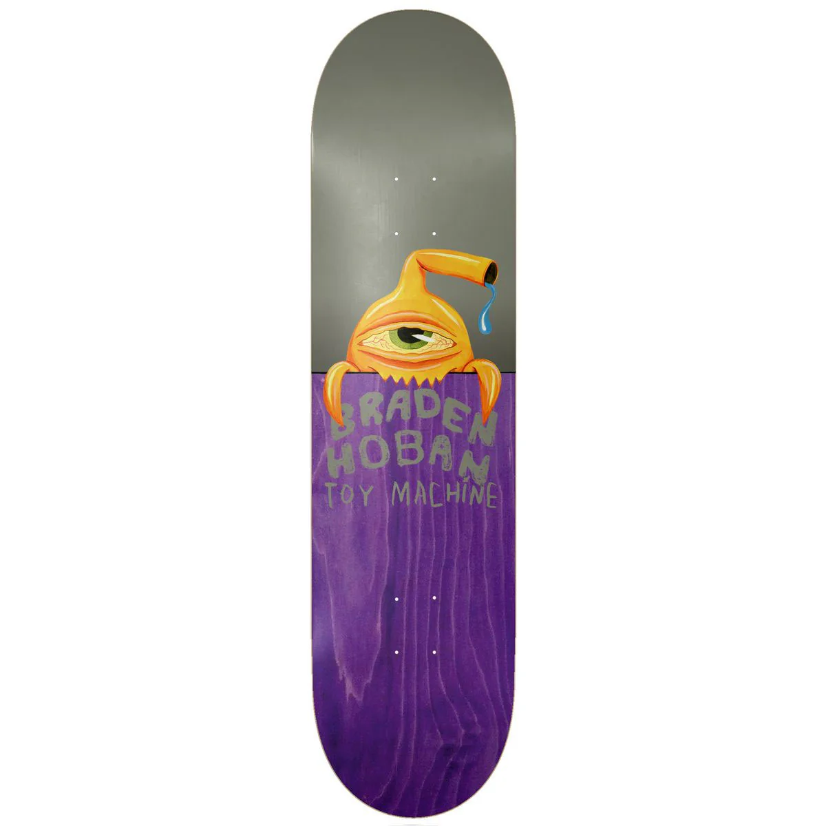 Toy Machine Skateboard Deck Hoban Fence Grey/Purple 8.0" x 31.88"