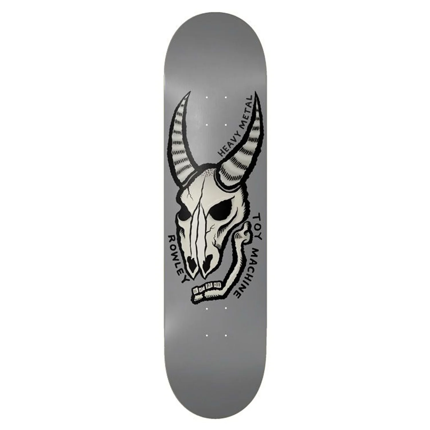 Toy Machine Skateboard Deck Rowley Heavy Metal Silver 8.75" x 32.0"