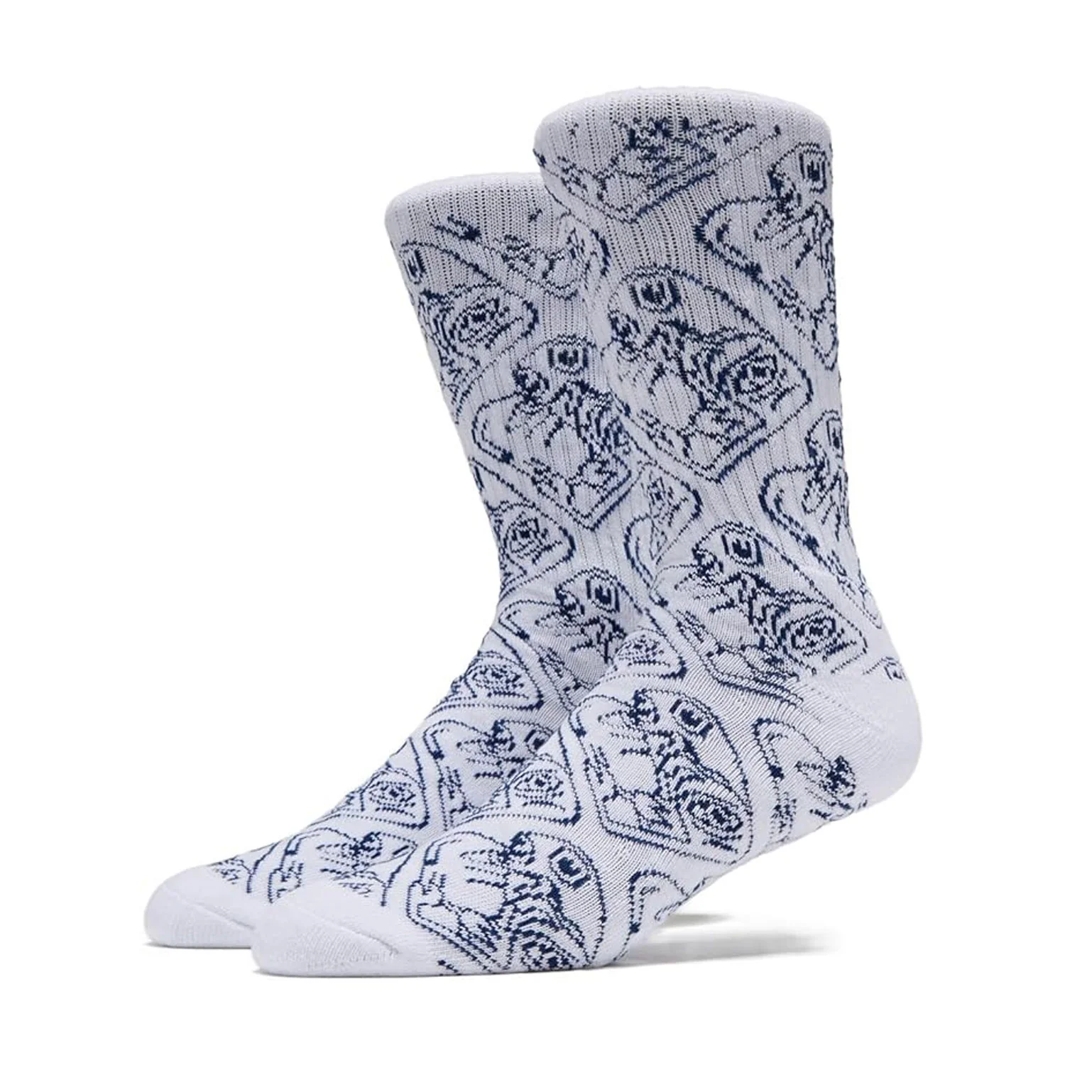 Toy Machine Skateboard Socks Cubist White OS Adult Crew