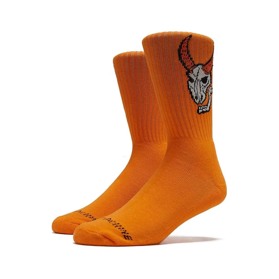 Toy Machine Skateboard Socks Heavy Metal Orange Adult Crew