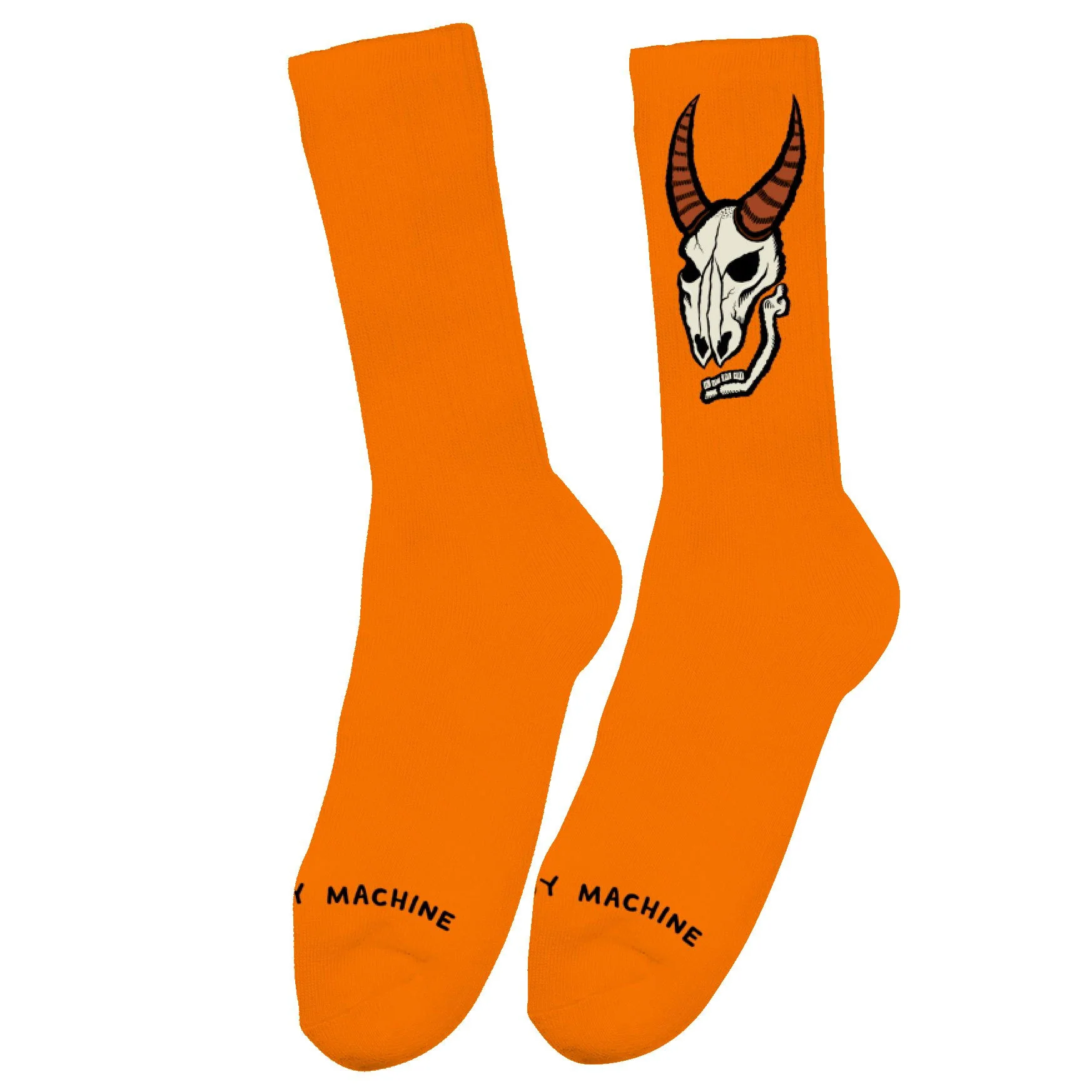 Toy Machine Skateboard Socks Heavy Metal Orange Adult Crew - Image 2