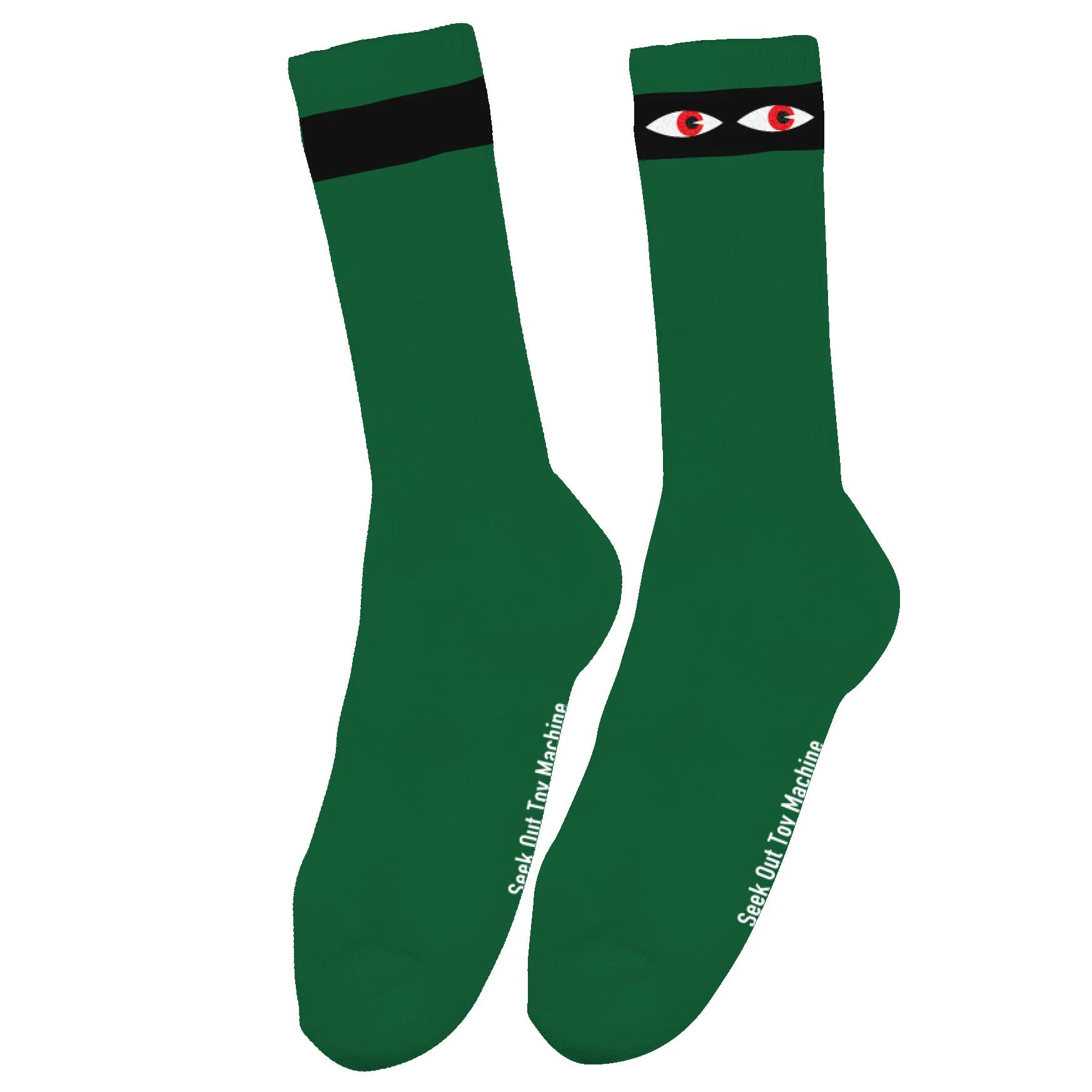 Toy Machine Skateboard Socks Seek Green Adult Crew - Image 2