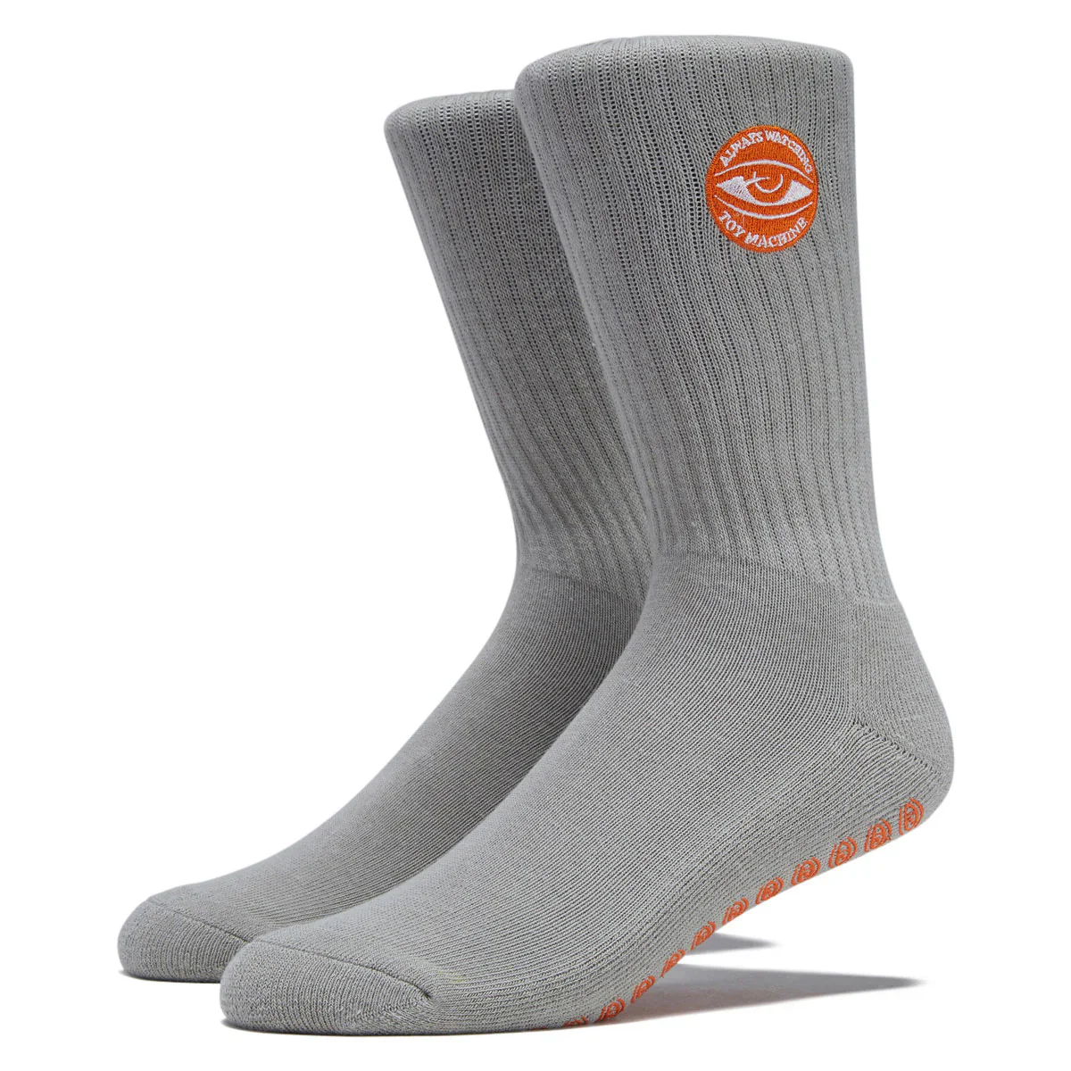 Toy Machine Skateboards Socks Always Watching Grip Grey - Image 2