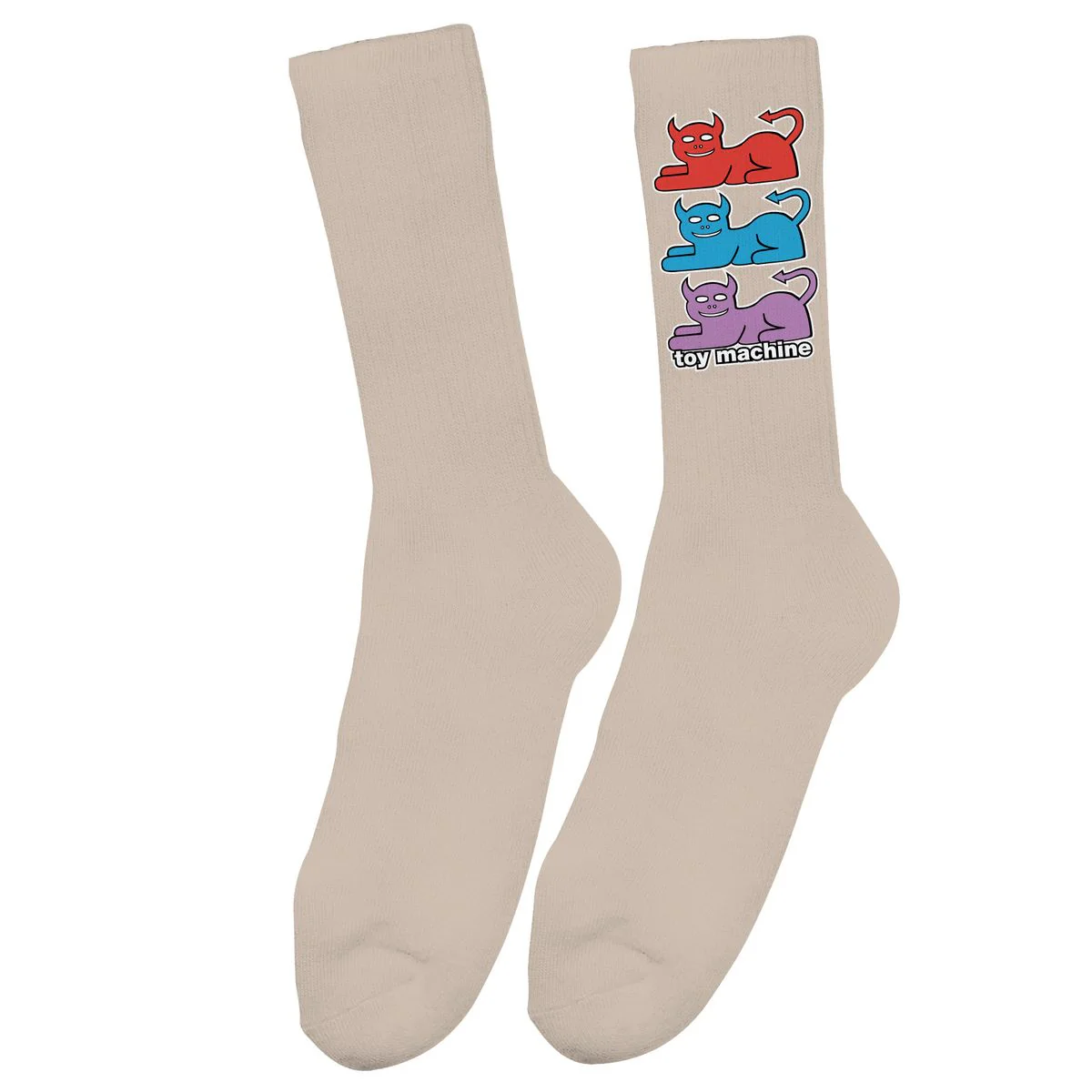 Toy Machine Skateboards Socks Triple Cat Tan