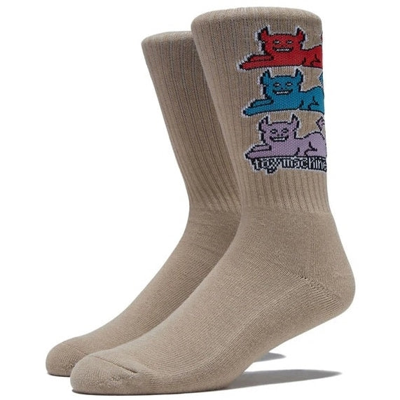 Toy Machine Skateboards Socks Triple Cat Tan - Image 2