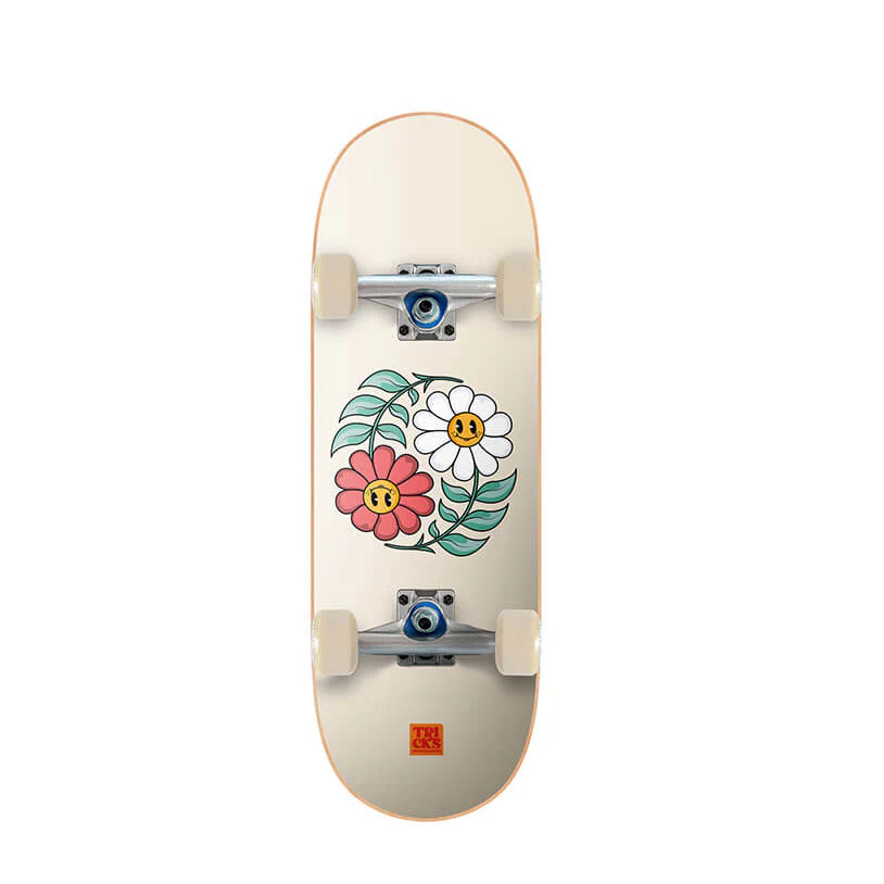 Tricks Kids Skateboard Complete Yin Yang Flowers Cork Top 7.87" x 24.21" - Image 3