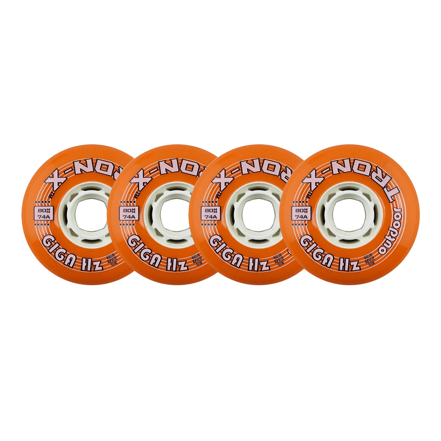 Tron Roller Hockey Wheels - Giga HZ 80mm 84A Orange (4-Pack)