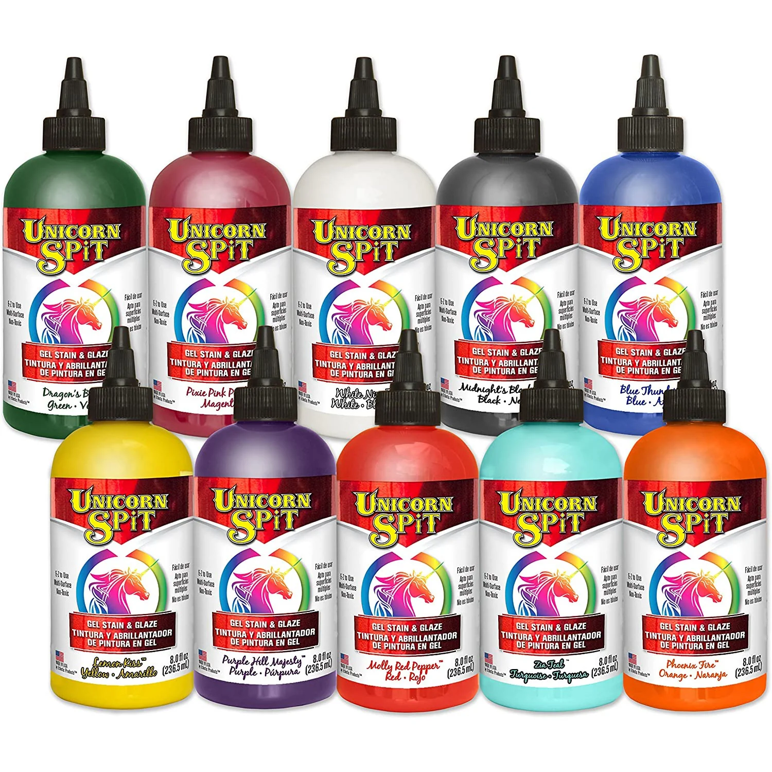 Unicorn Spit Concentrated Gel Stain and Glaze 8.0oz 8.0 Oz Collection 10-Pack