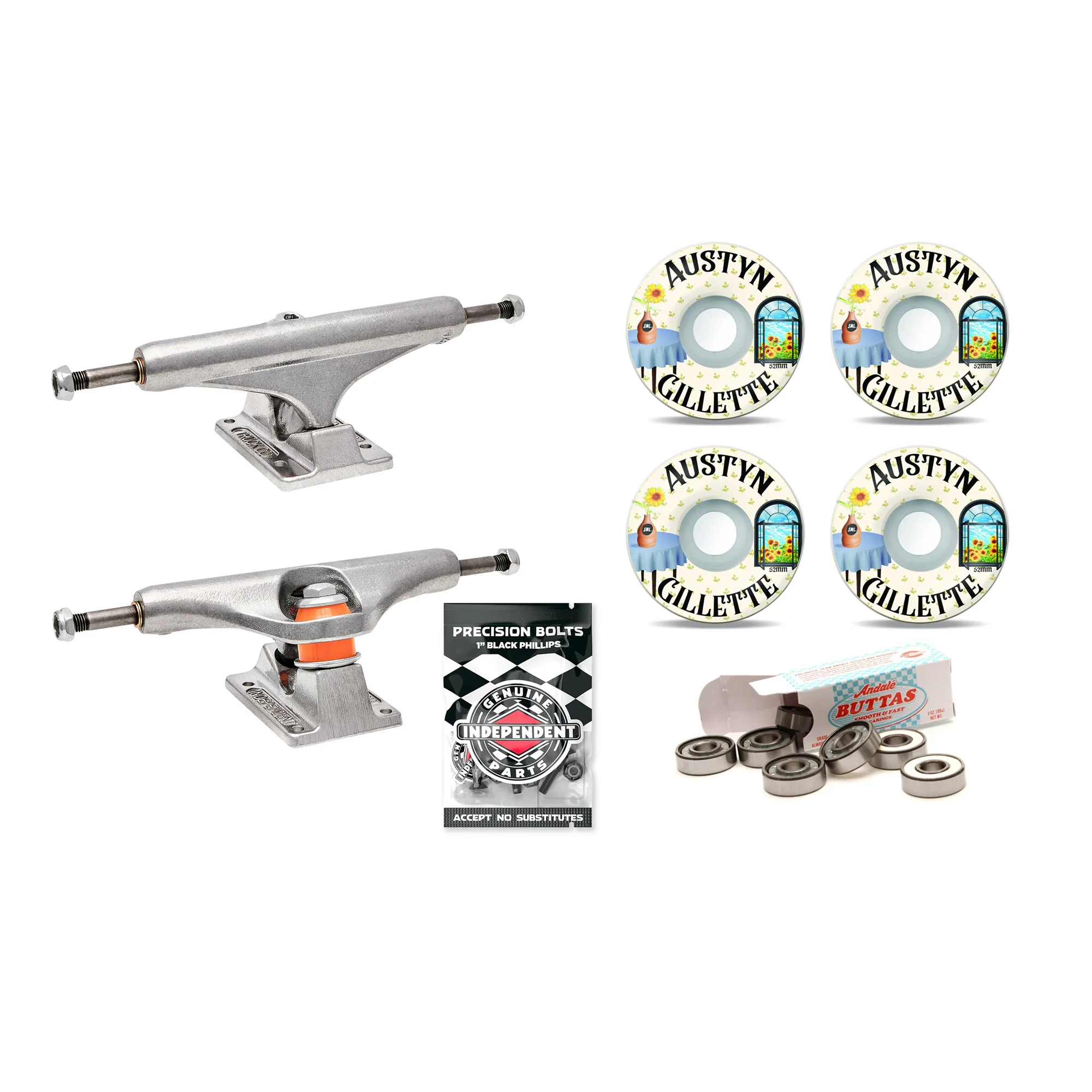 Upgrade Your Skateboard Premium Parts Package - Independent Trucks, Sml Wheels, Andale Bearings - Image 7