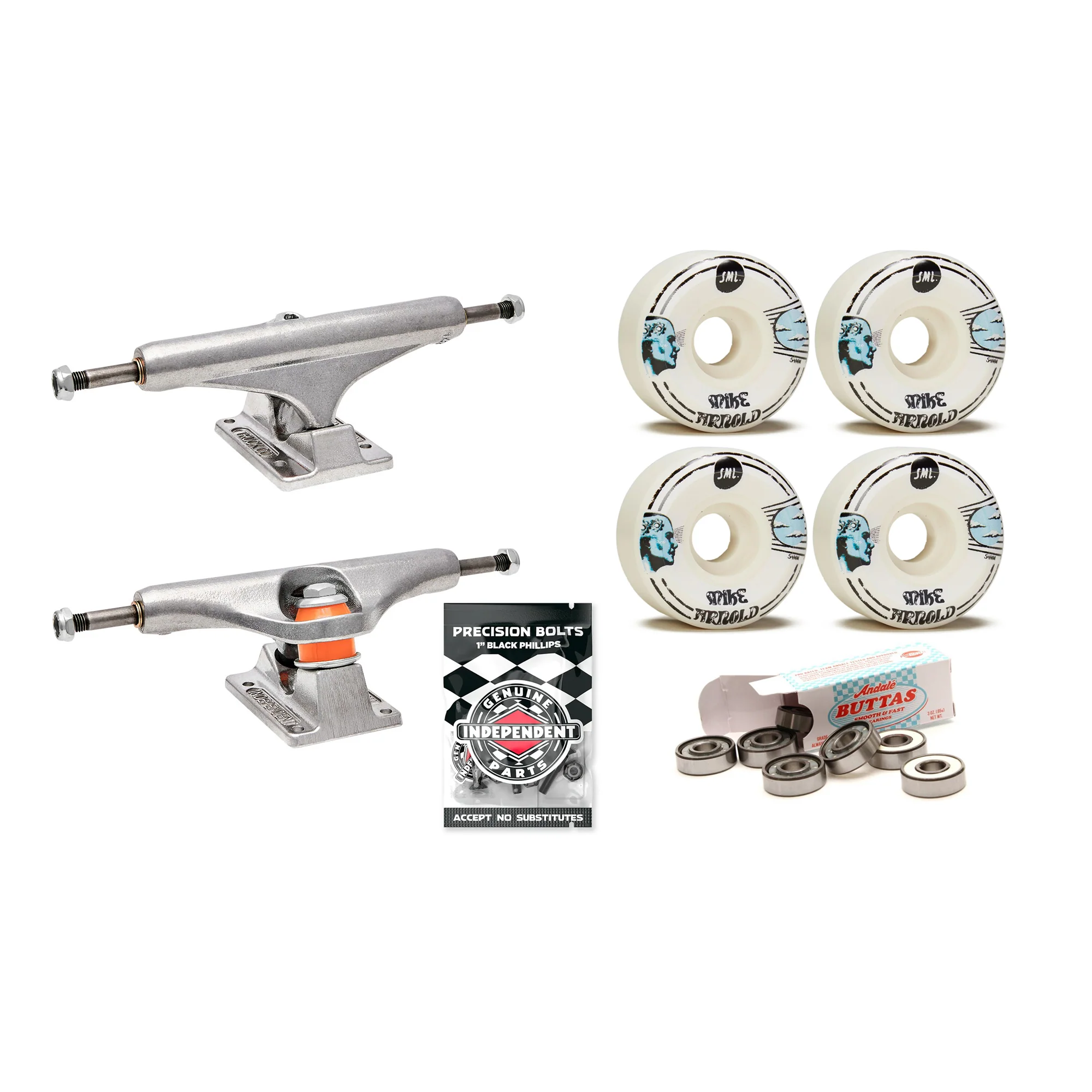 Upgrade Your Skateboard Premium Parts Package - Independent Trucks, Sml Wheels, Andale Bearings - Image 9