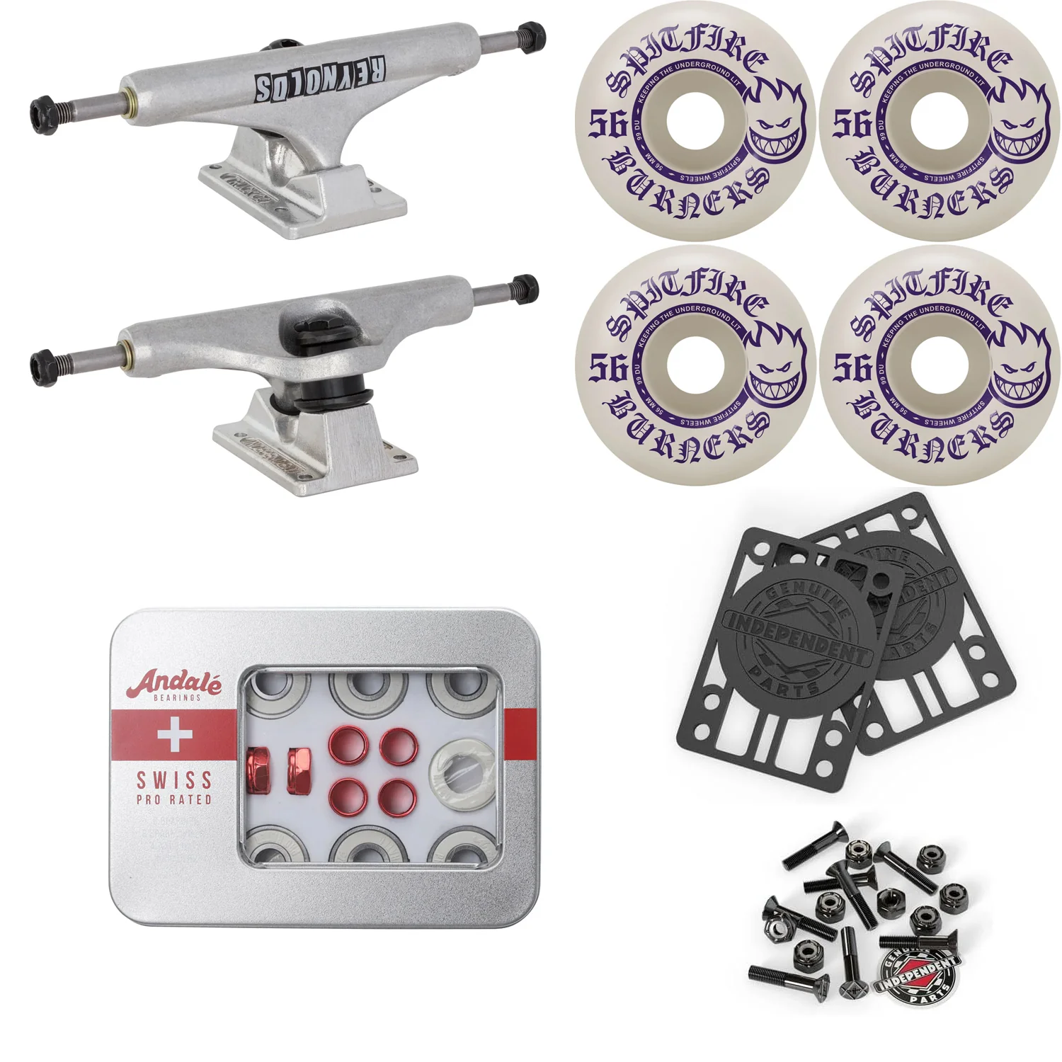 Upgrade Your Skateboard Premium Parts Package - Independent Trucks, Sptifire Wheels, Andale Swiss Bearings - Image 18