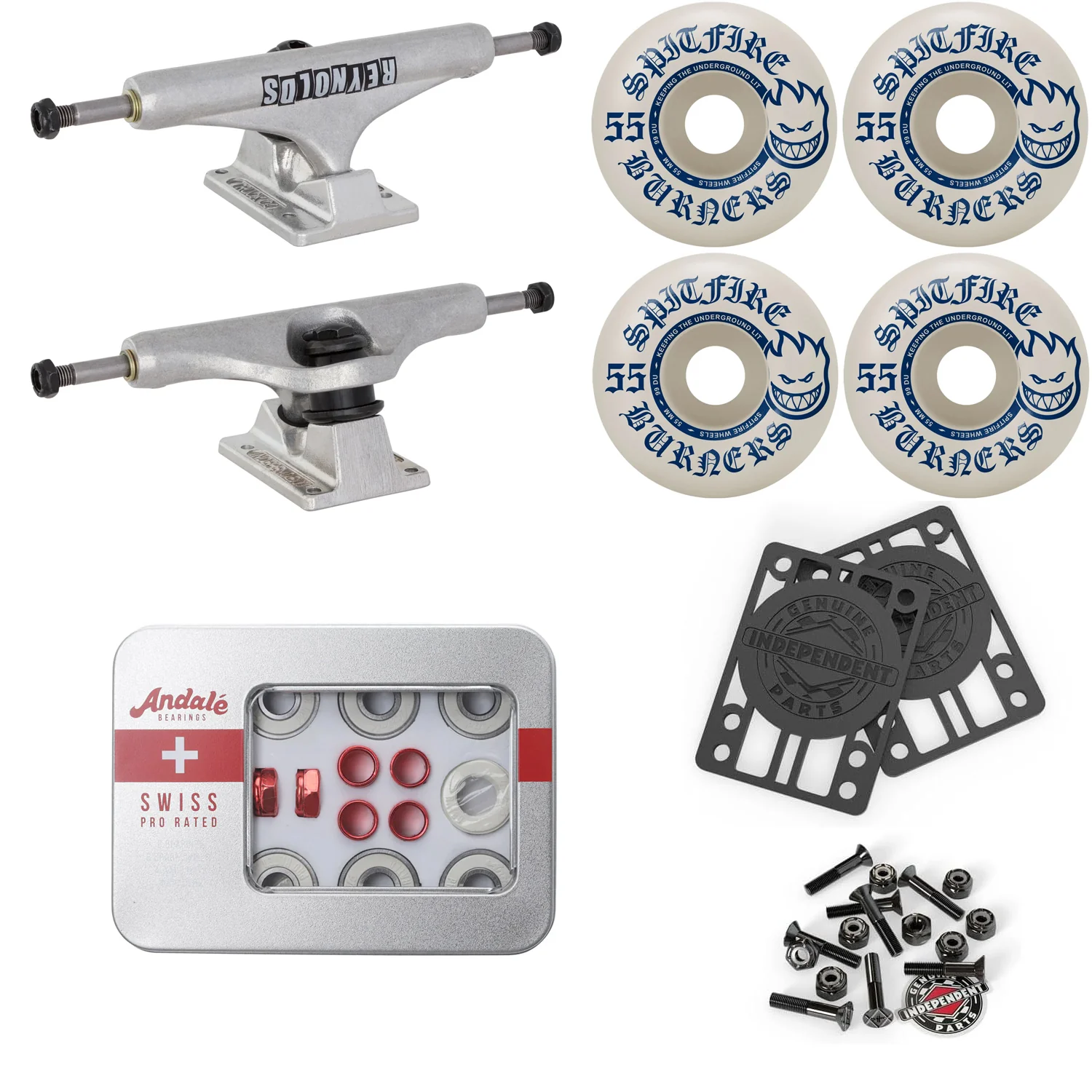 Upgrade Your Skateboard Premium Parts Package - Independent Trucks, Sptifire Wheels, Andale Swiss Bearings - Image 21