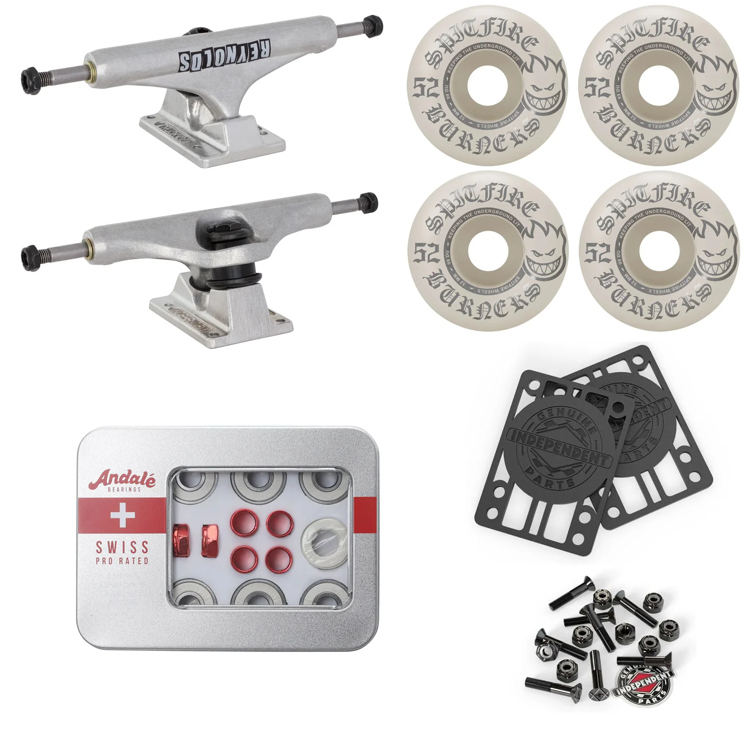Upgrade Your Skateboard Premium Parts Package - Independent Trucks, Sptifire Wheels, Andale Swiss Bearings - Image 26