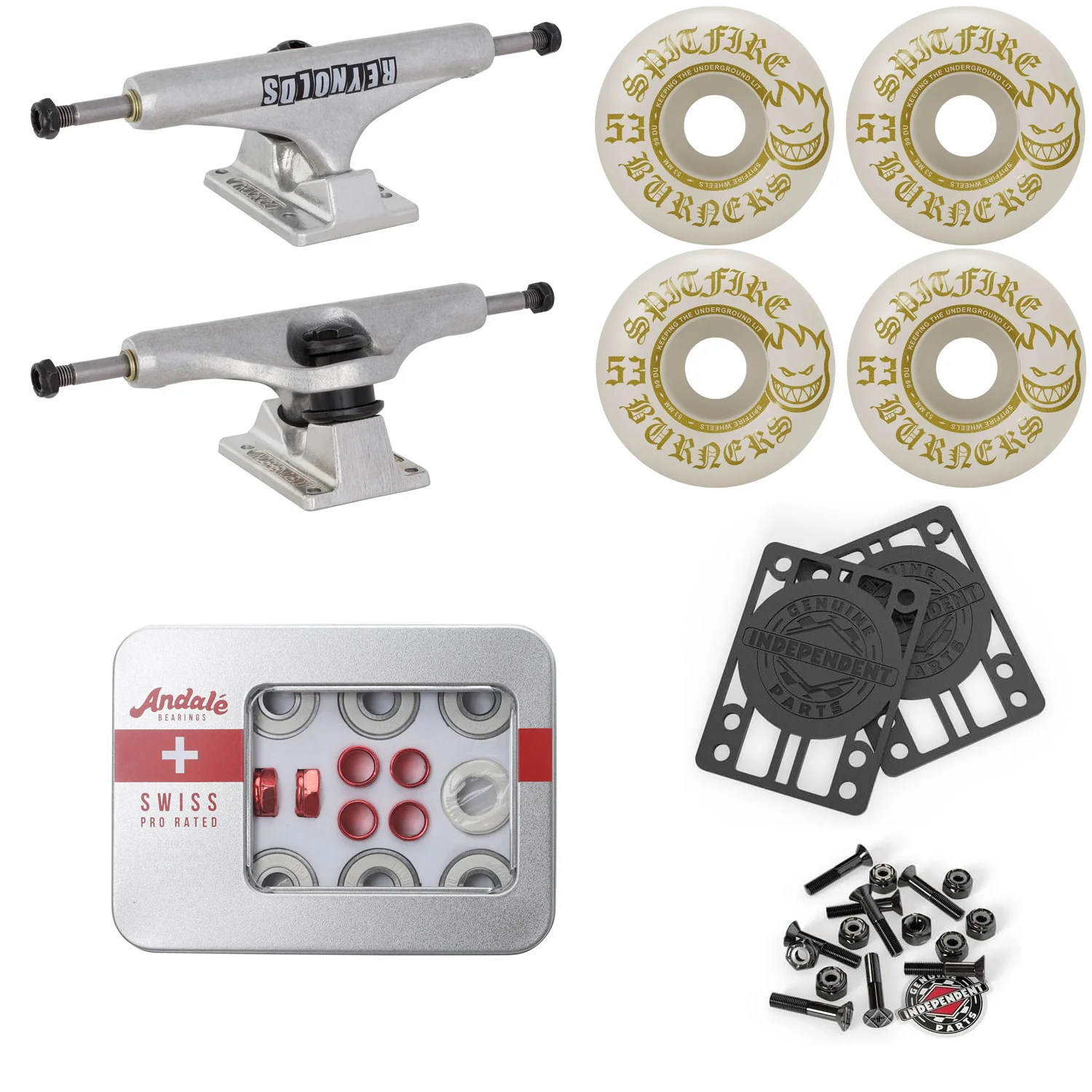 Upgrade Your Skateboard Premium Parts Package - Independent Trucks, Sptifire Wheels, Andale Swiss Bearings - Image 30