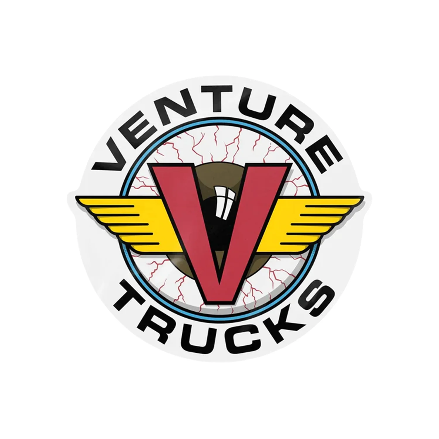 Venture Skateboard Sticker Bloodshot Eye White 2.5" x 2.5:
