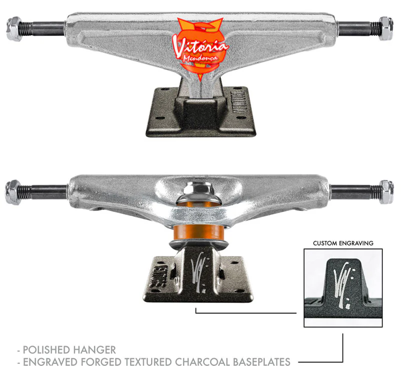 Venture Skateboard Trucks Vitoria Mendoca V-Hollow Polished/Grey 5.2 Hi (8.0") - Image 4