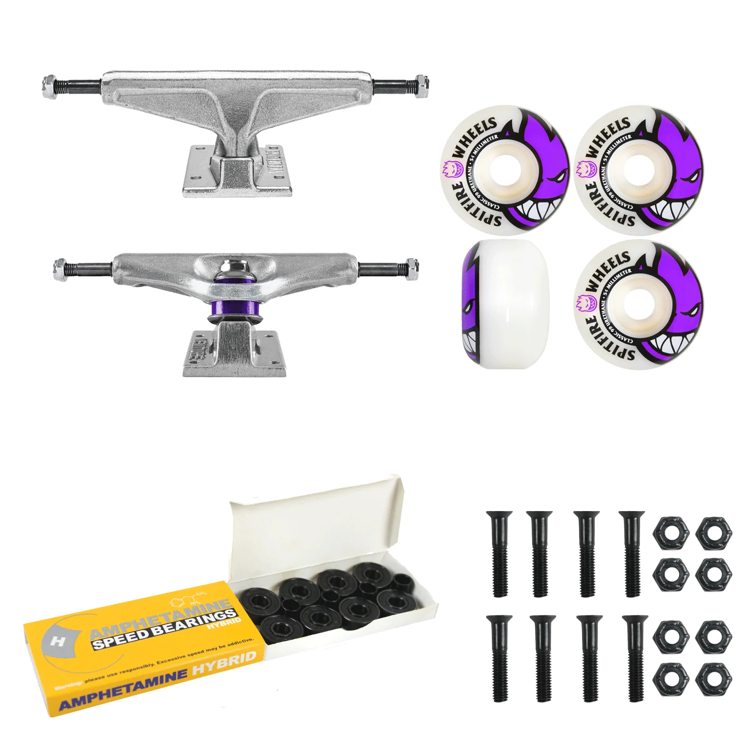 Venture Trucks 5.6 High Spitfire 54mm Wheels / Bearings Package