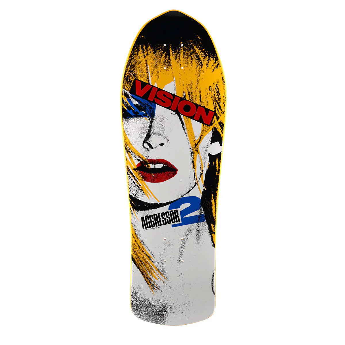 Vision Skateboard Complete Aggressor 2 Yellow 10.25" x 30.5" Old School - Image 2