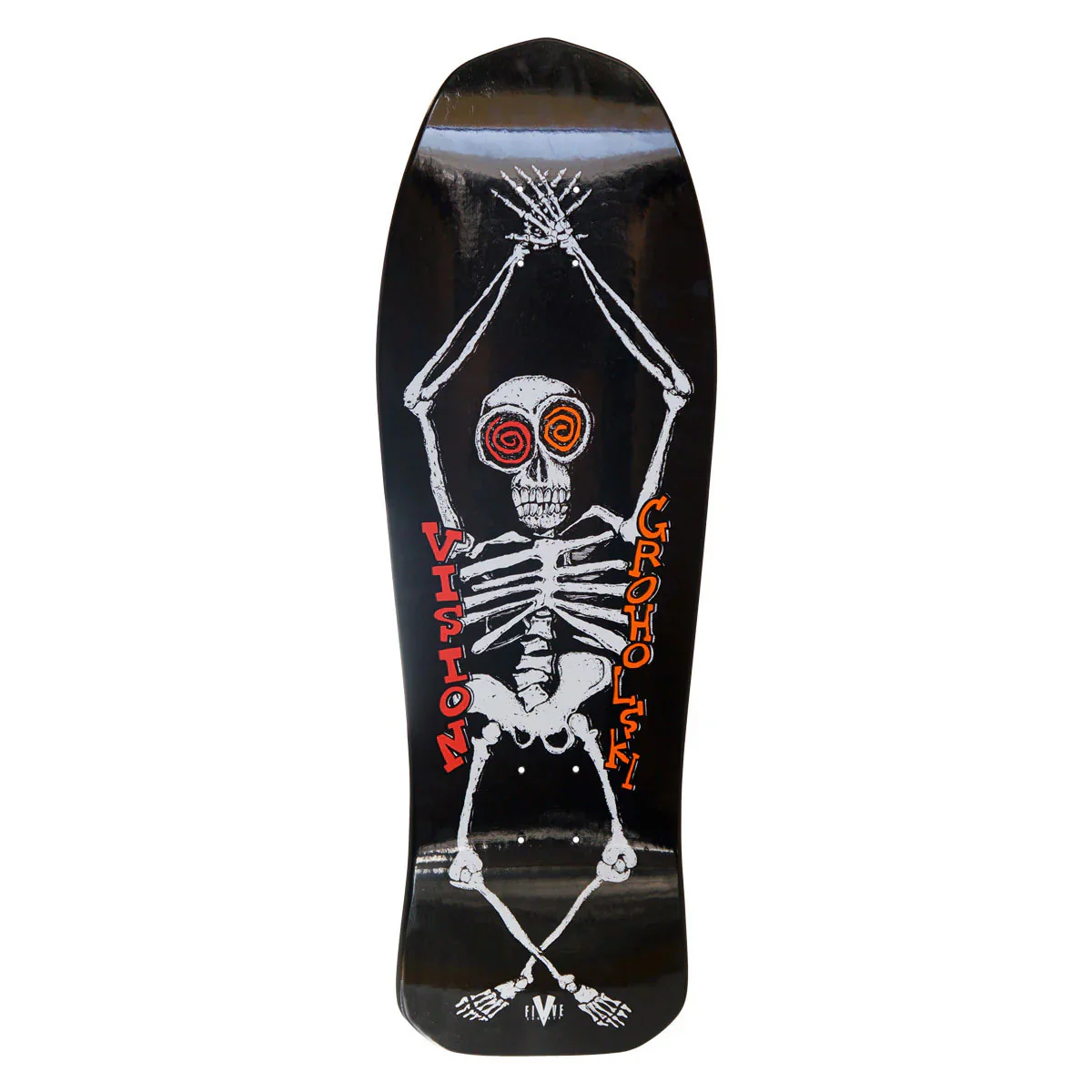 Vision Skateboard Deck Groholski Skeleton Black 10.25" x 30" Old School