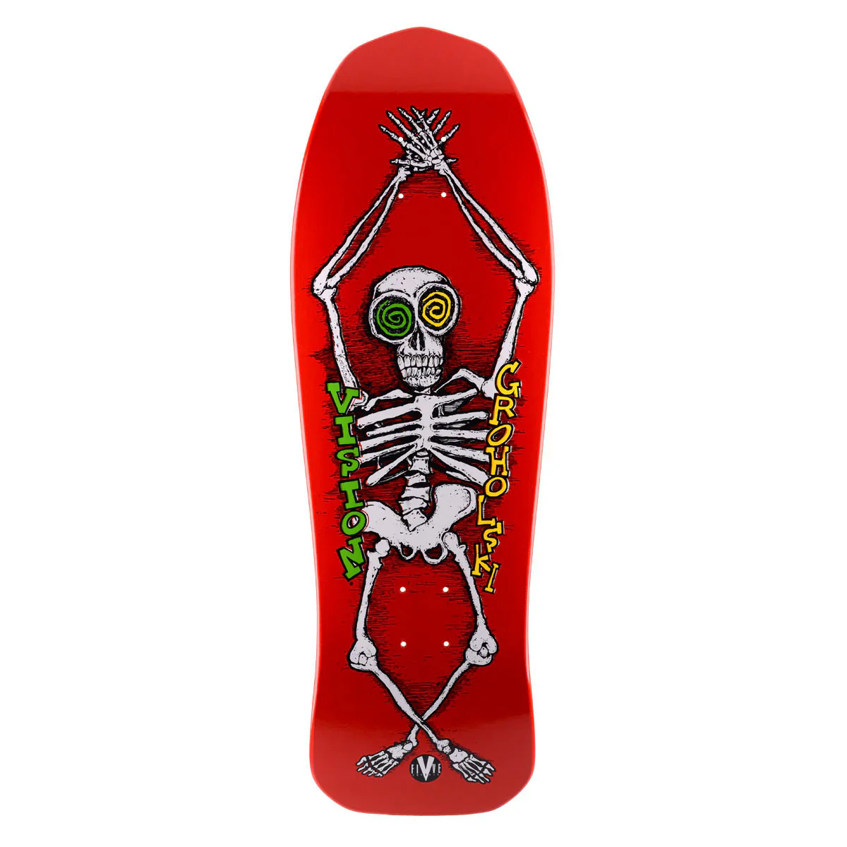 Vision Skateboard Deck Groholski Skeleton Red 10.25" x 30" Old School