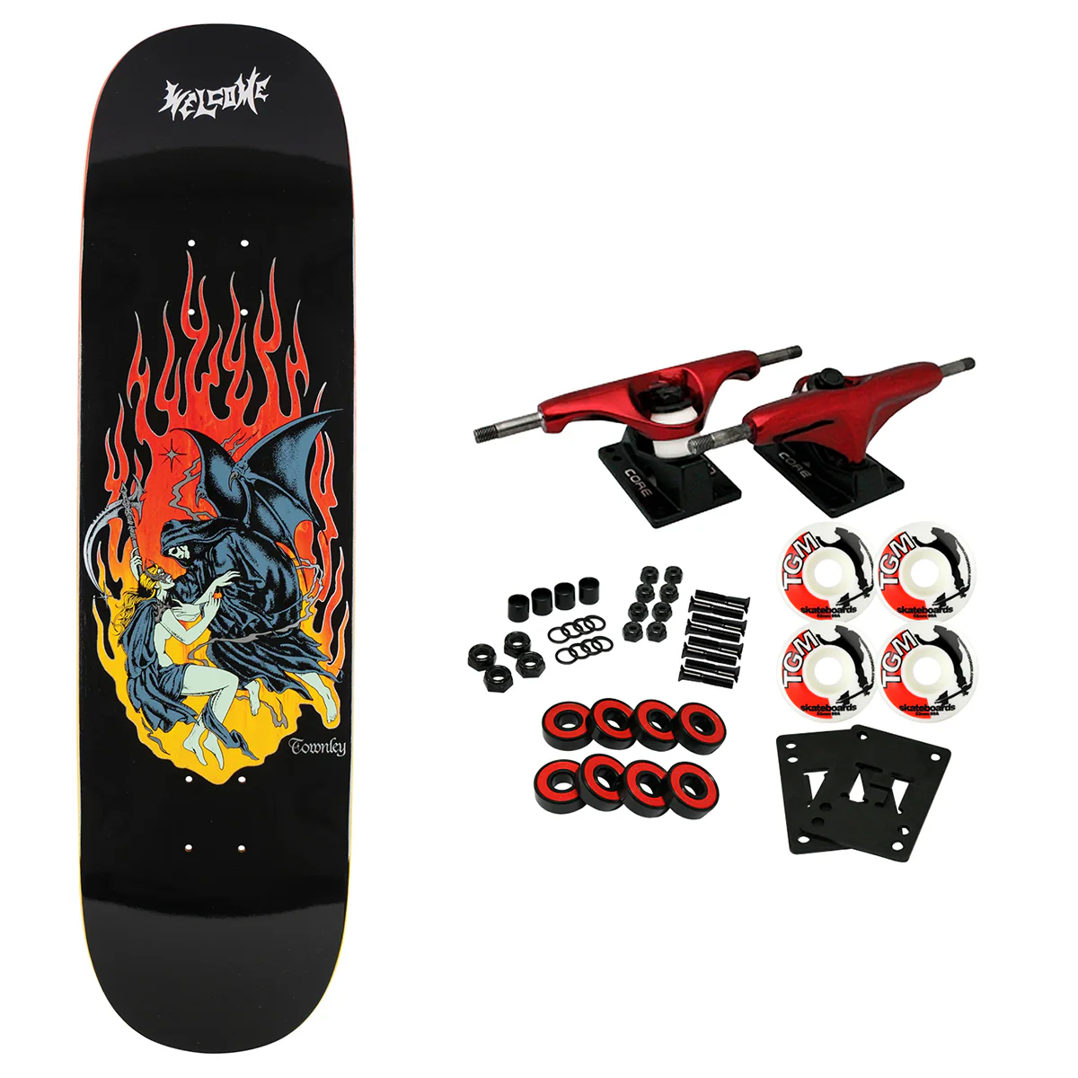 Welcome Skateboard Complete Townley Evermore on Enenra Black/Fire Stain 8.5" x 32.38"
