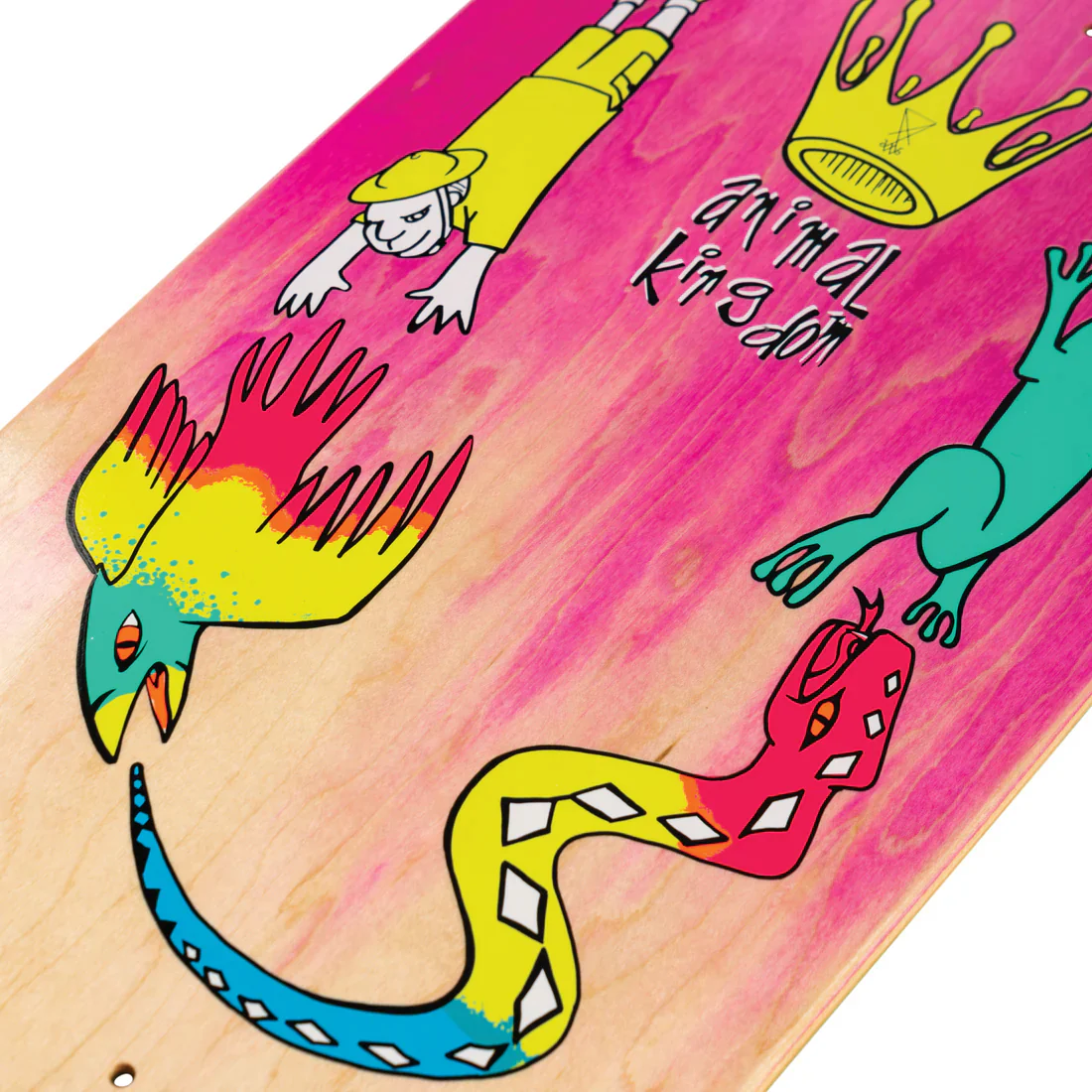 Welcome Skateboard Deck Miller Animal Kingdom on Gaia Pink/Natural 9.6" x 31.75" - Image 3