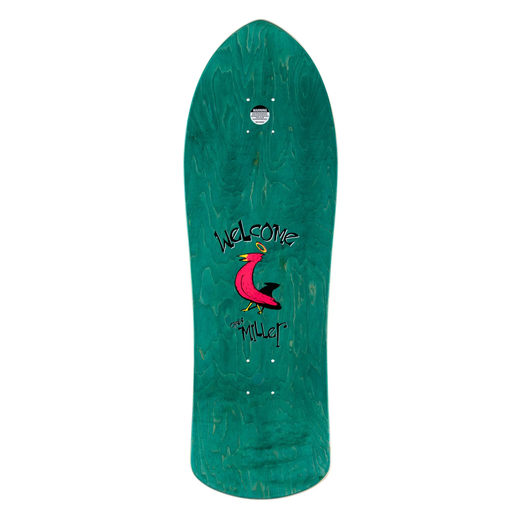 Welcome Skateboard Deck Miller Beast on Crossbone Metallic Silver 10.0" x 30.88" - Image 2