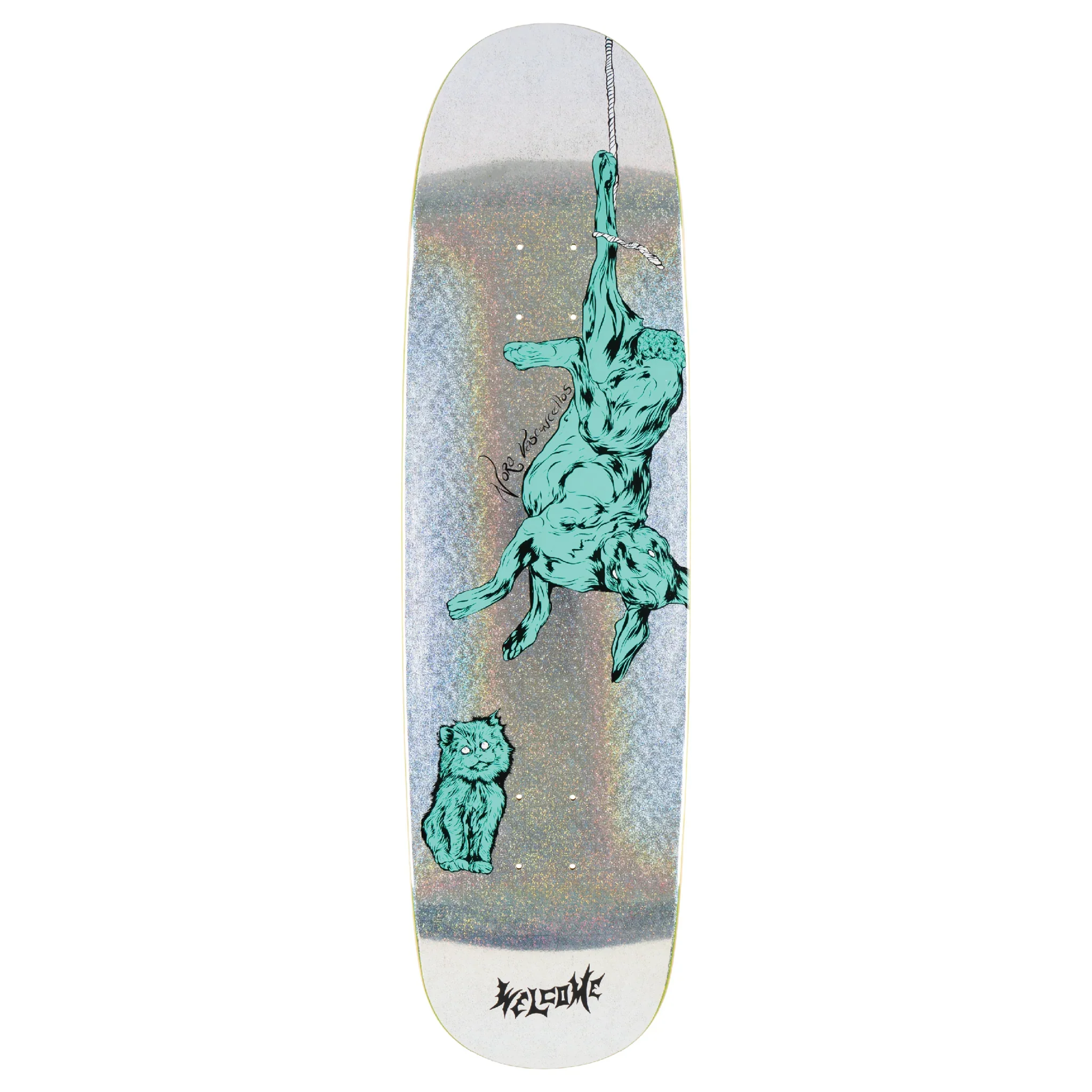 Welcome Skateboard Deck Nora Fairy Tale on Sphynx Glitter Prism Foil 8.8" x 32.4"